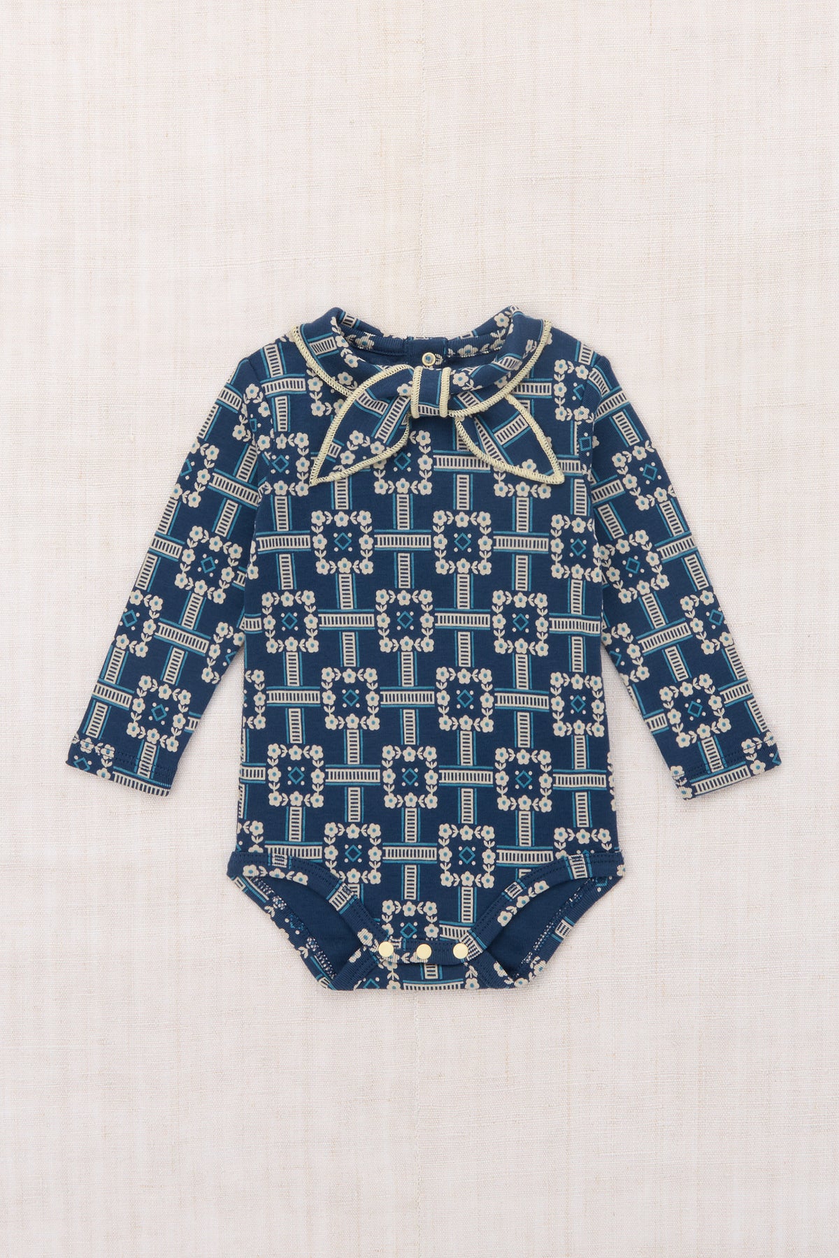Misha & Puff BABY SCOUT ONESIE (MOONLIGHT RAILROAD FLORAL) 26wi Drop1