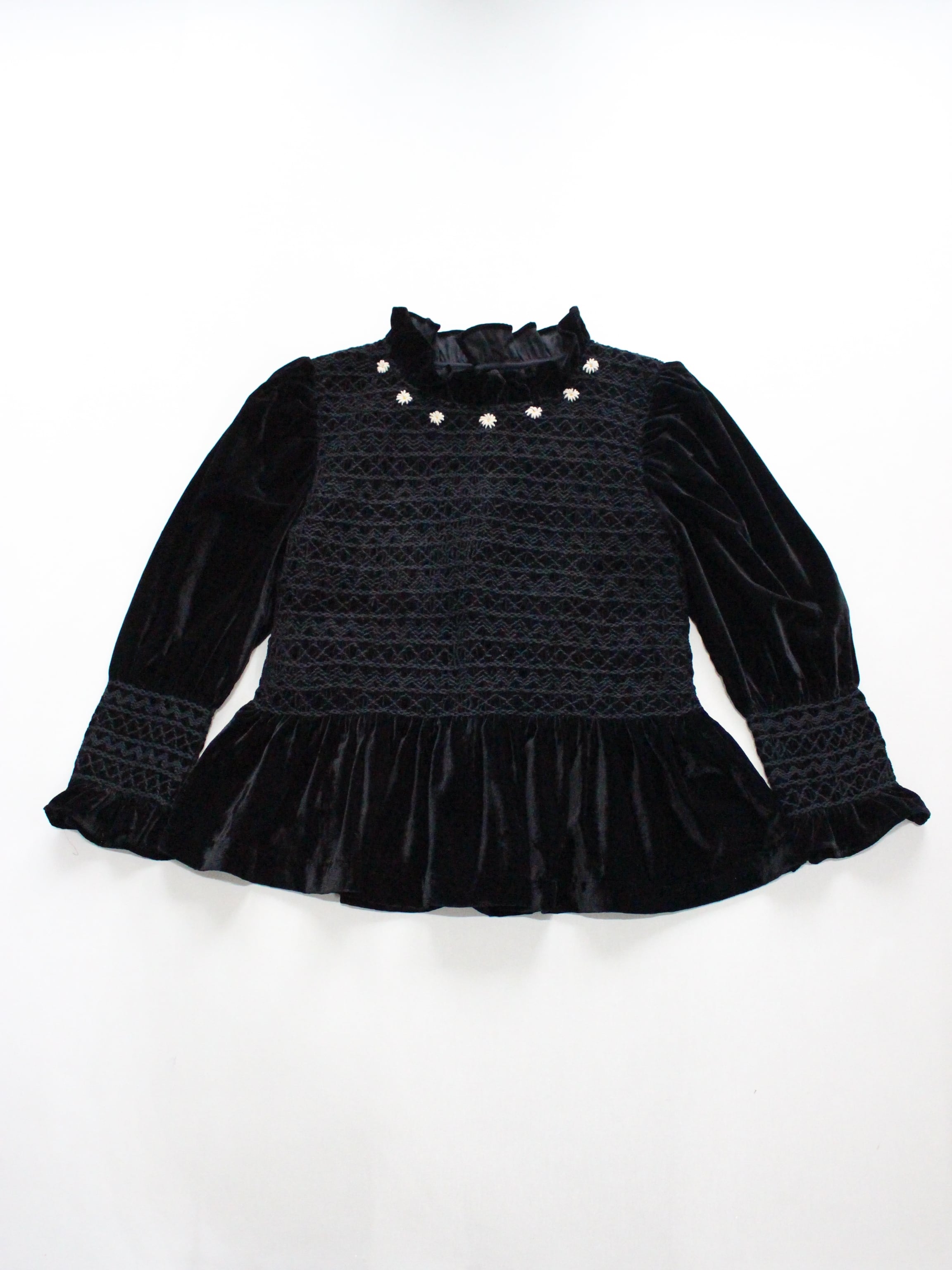 Suranné Handsmock blouse Black velvet