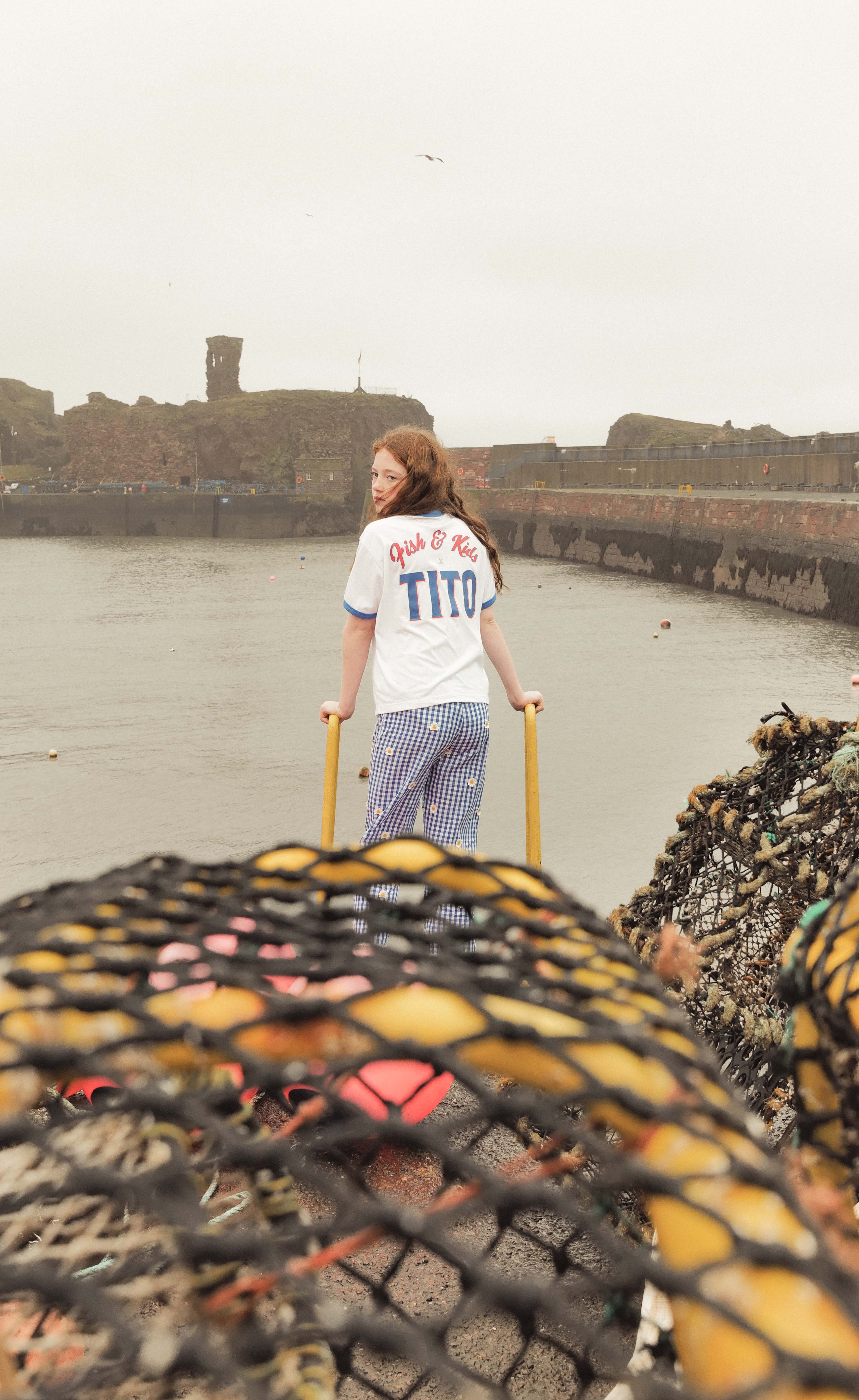 FISH & KIDS CONTRAST COLOR T-SHIRT