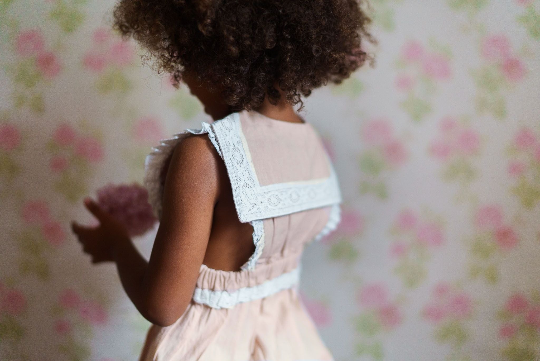 little cotton clothes Beatrix Romper in Powder