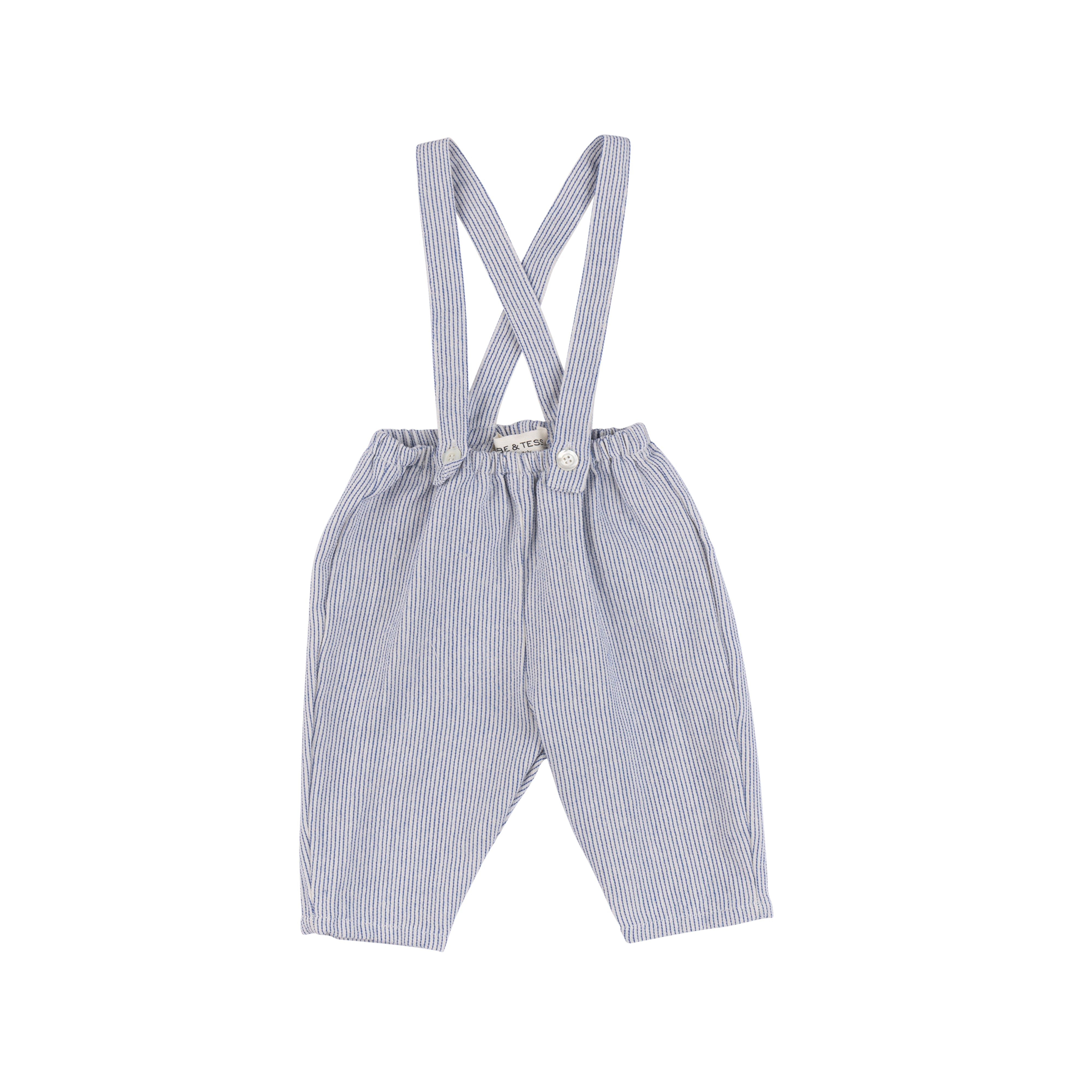 BABE & TESS Striped overalls Azure blue