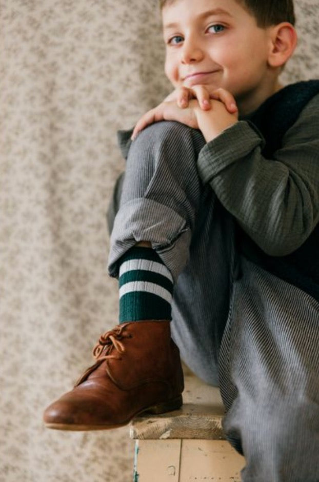 collegien Nico Ribbed Crew Socks Gris Perle