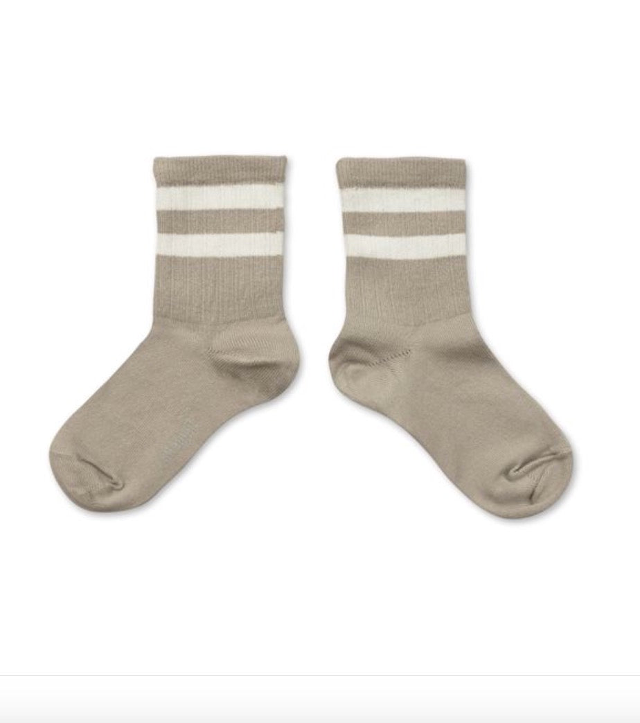 collegien Nico Ribbed Crew Socks Gris Perle