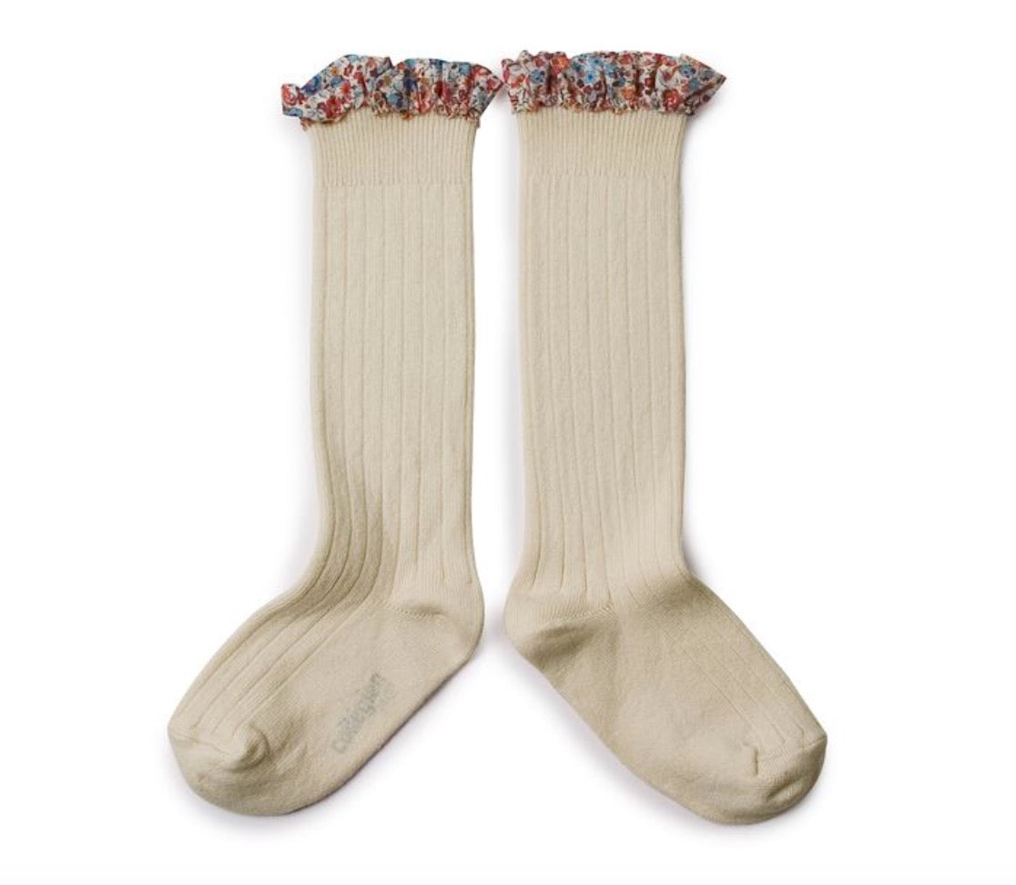 collegien リバティTRIM KNEE-HIGHS SOCKS Doux agneaux