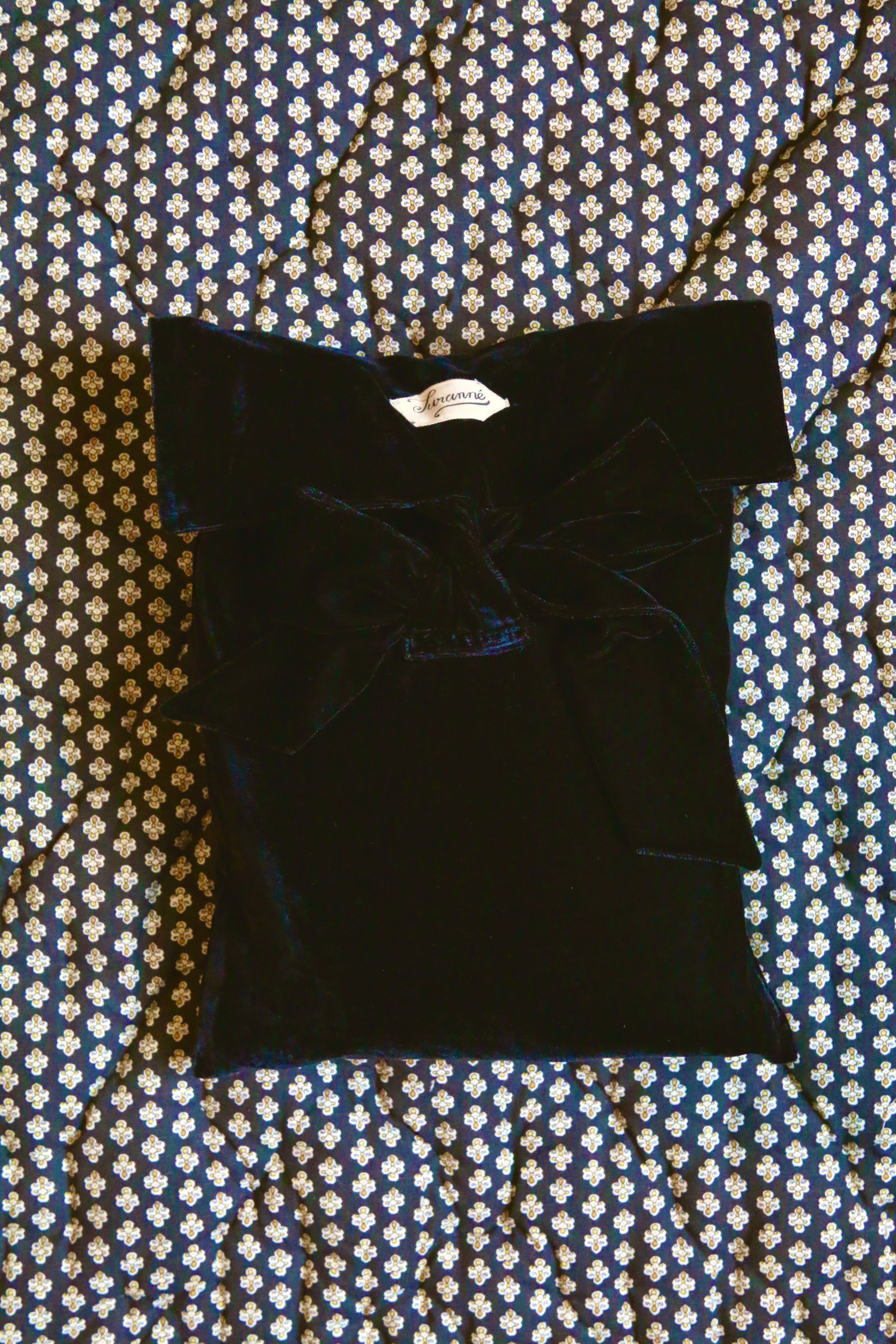 Suranné Handsmock blouse Black velvet