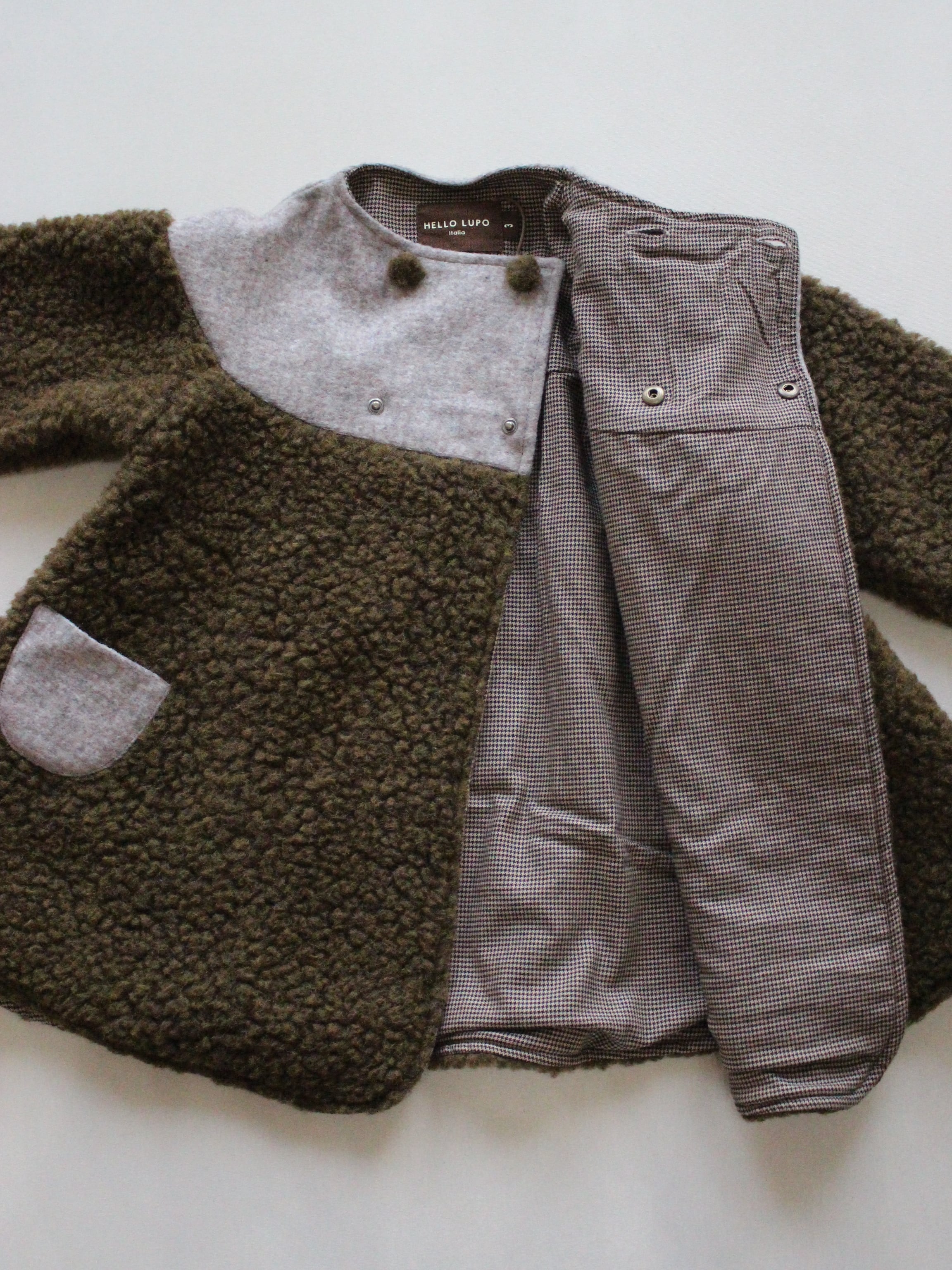 HELLO LUPO Duble Bell Coat - Mossy Cloud/Winter Smoke