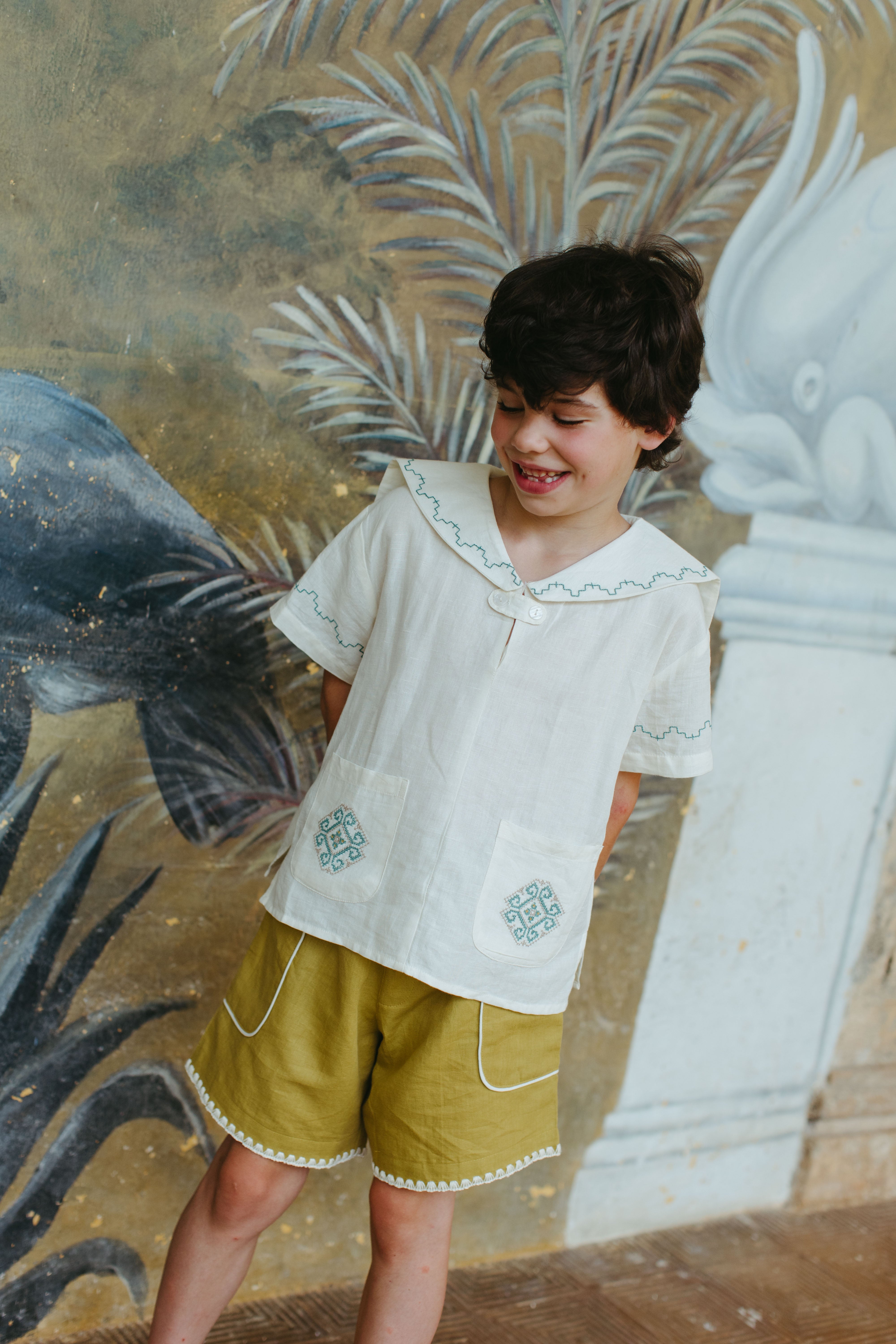 LALi Sailor Shirt in Antique White