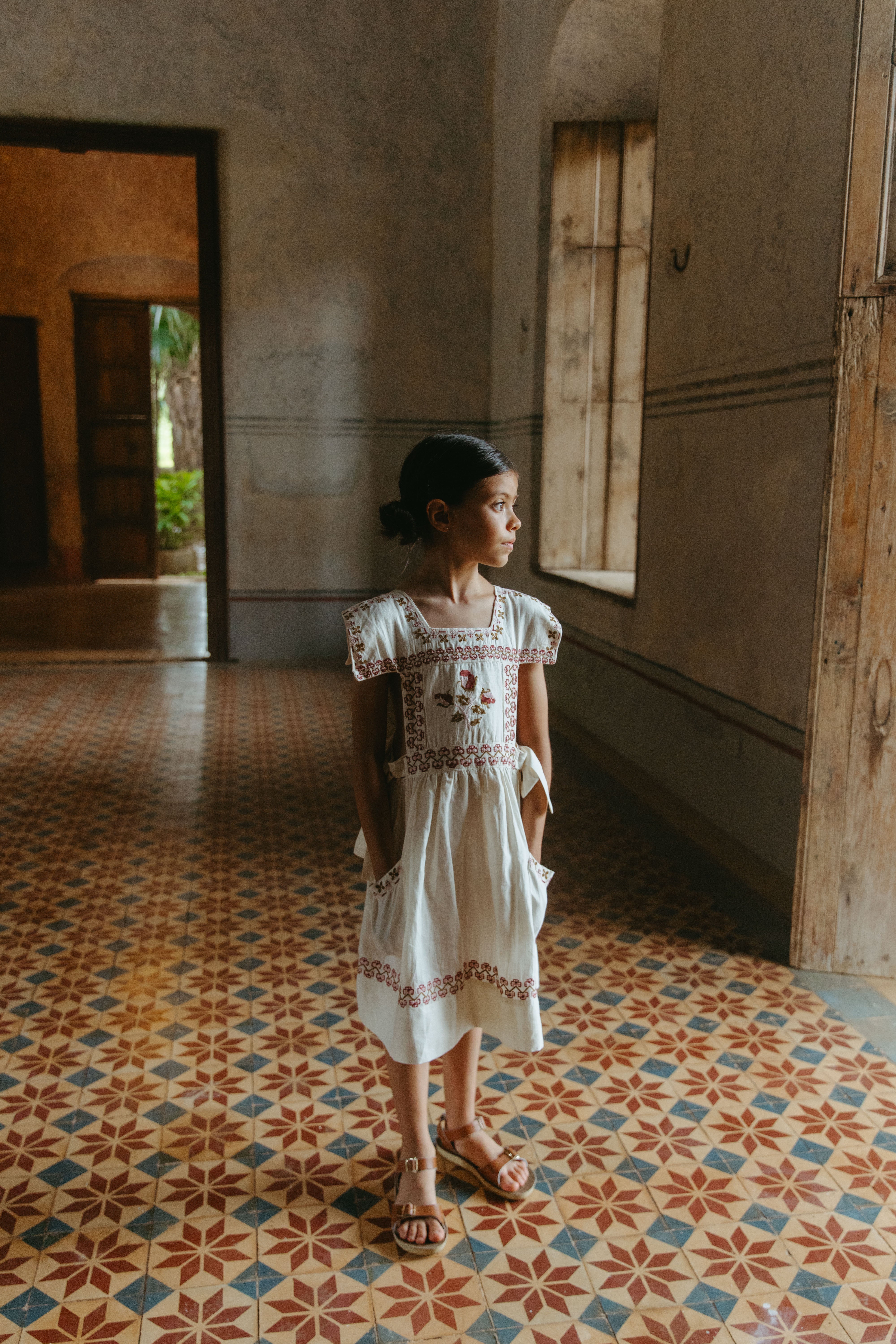 LALi Polly Pinafore Dress in Antique White