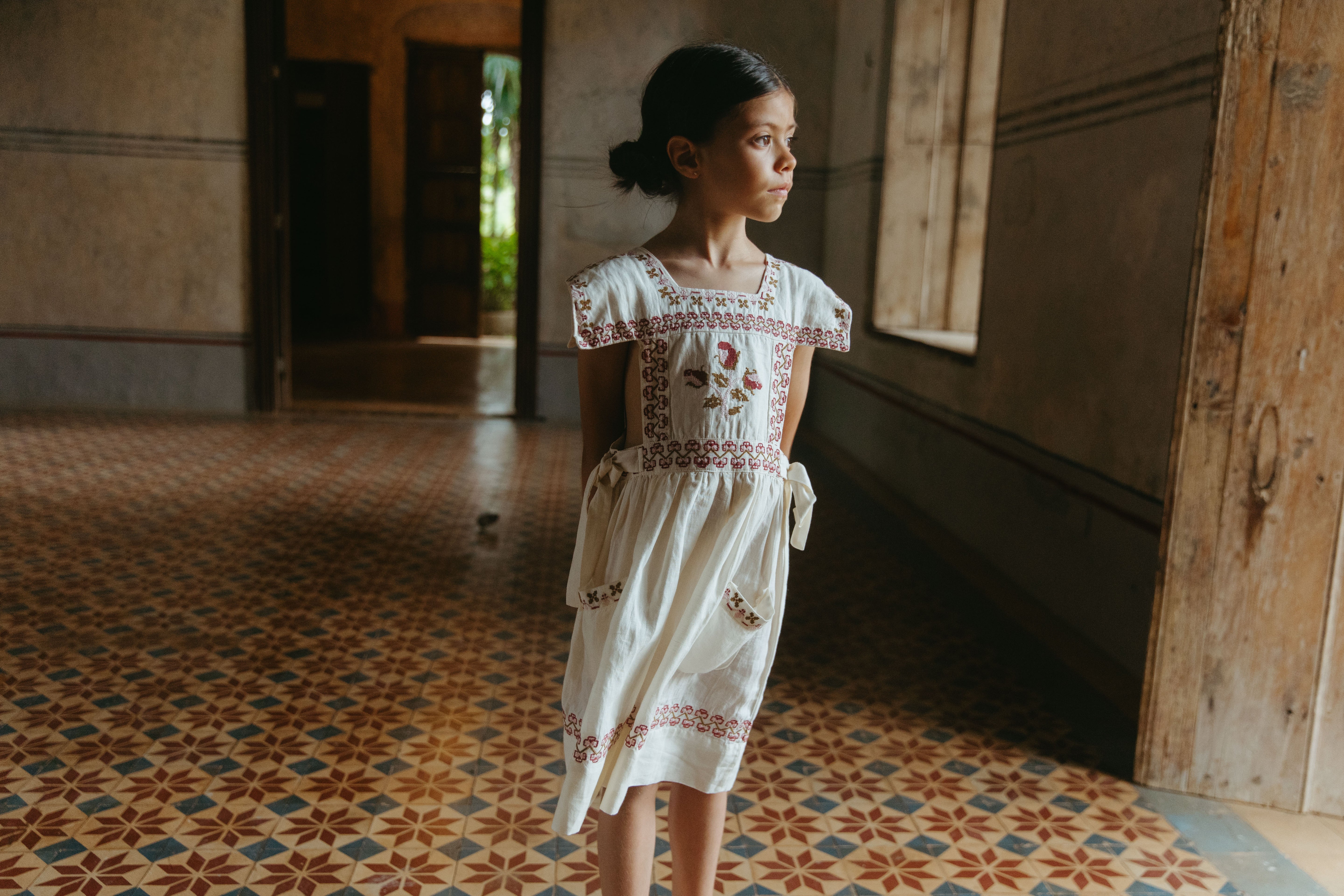 LALi Polly Pinafore Dress in Antique White