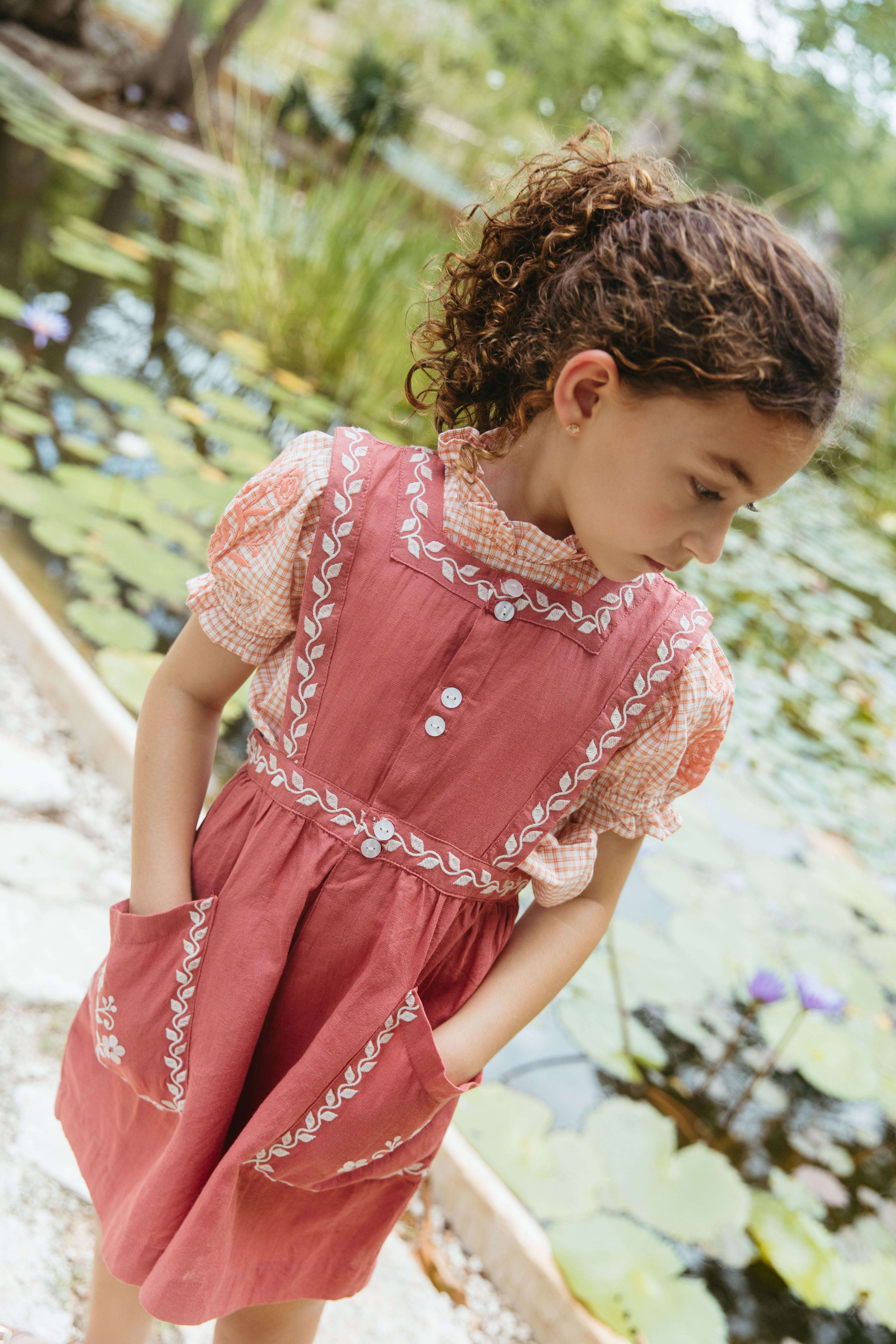 LALi Clara Romper in Brick Red