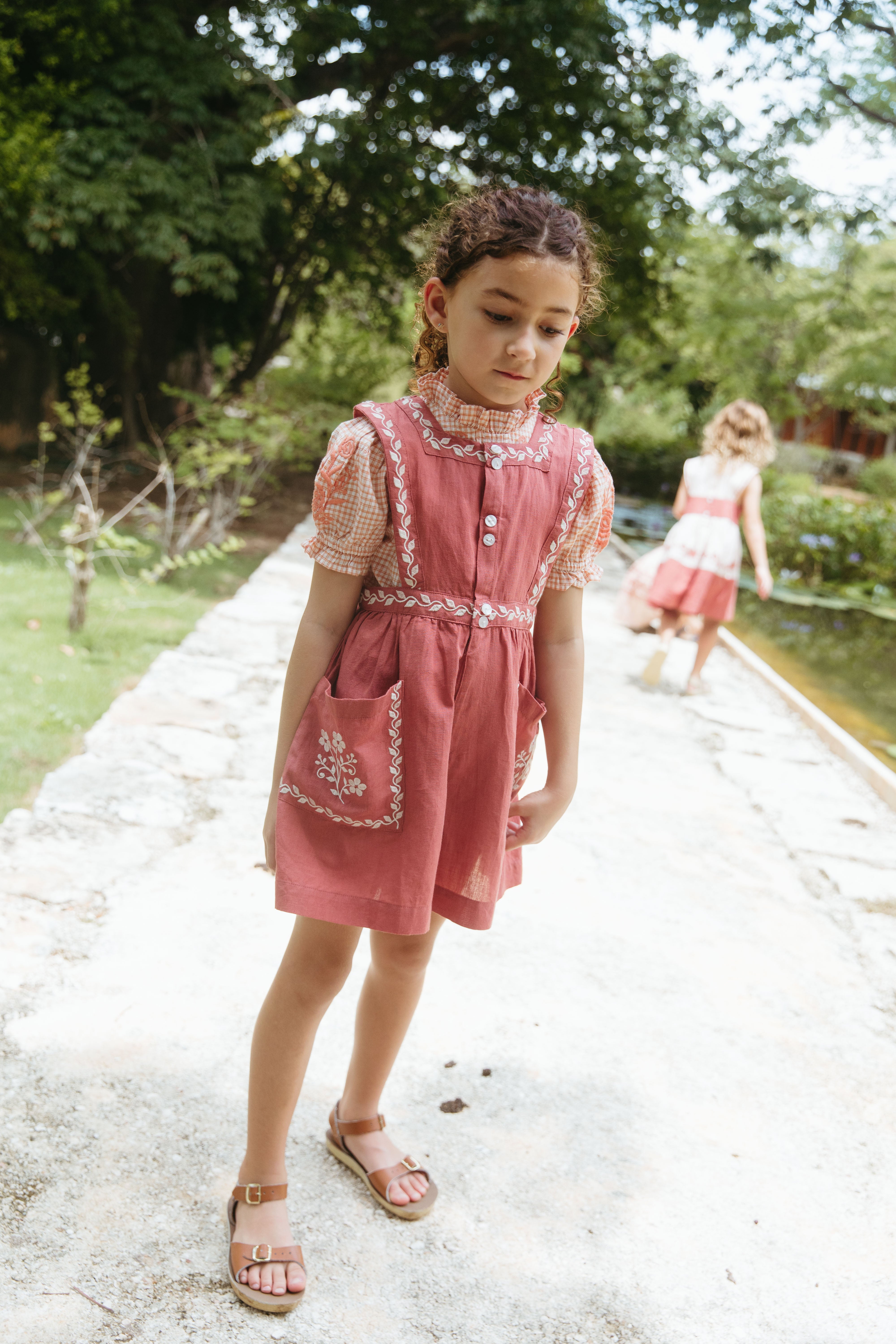 LALi Clara Romper in Brick Red