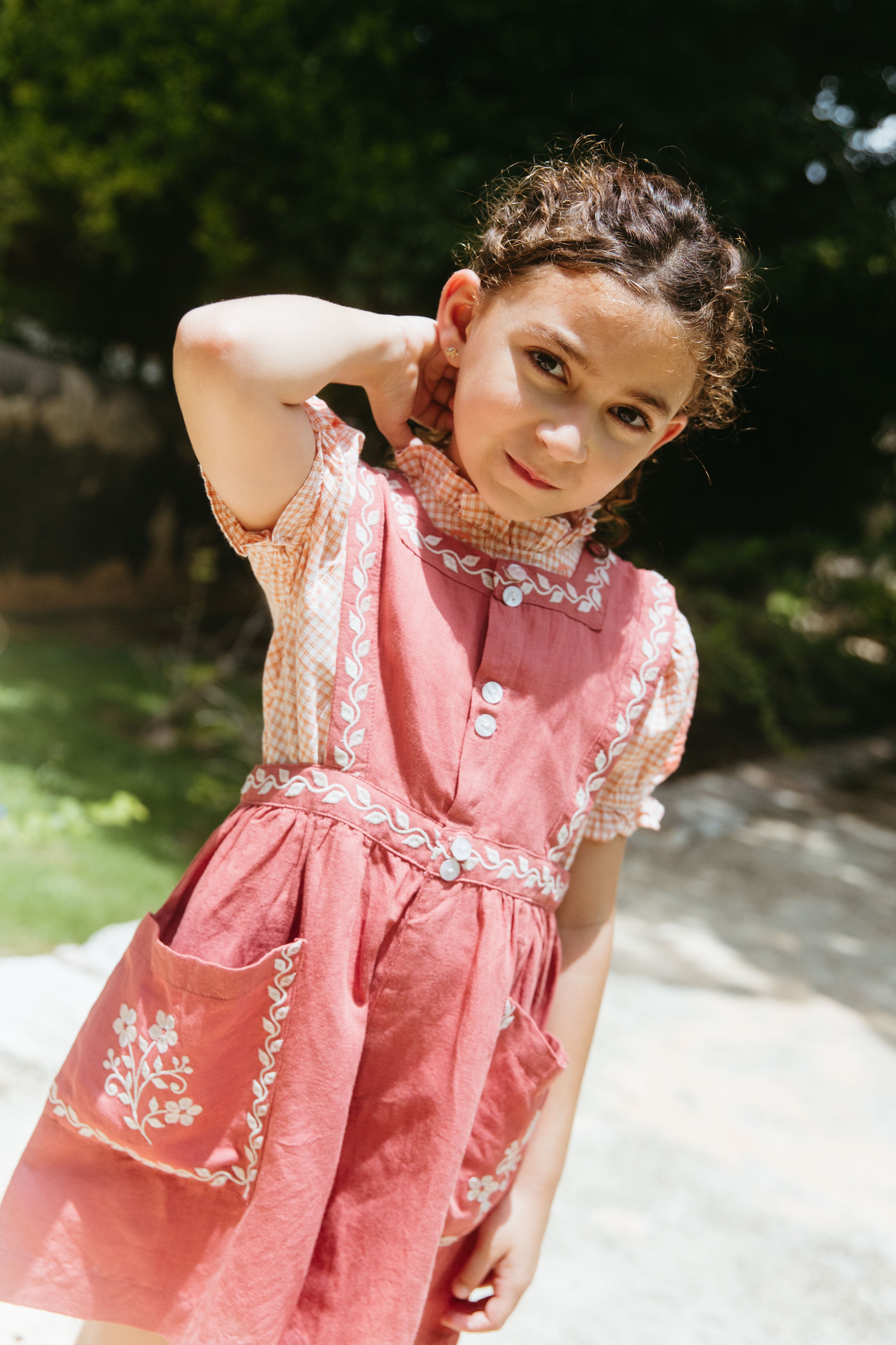 LALi Clara Romper in Brick Red