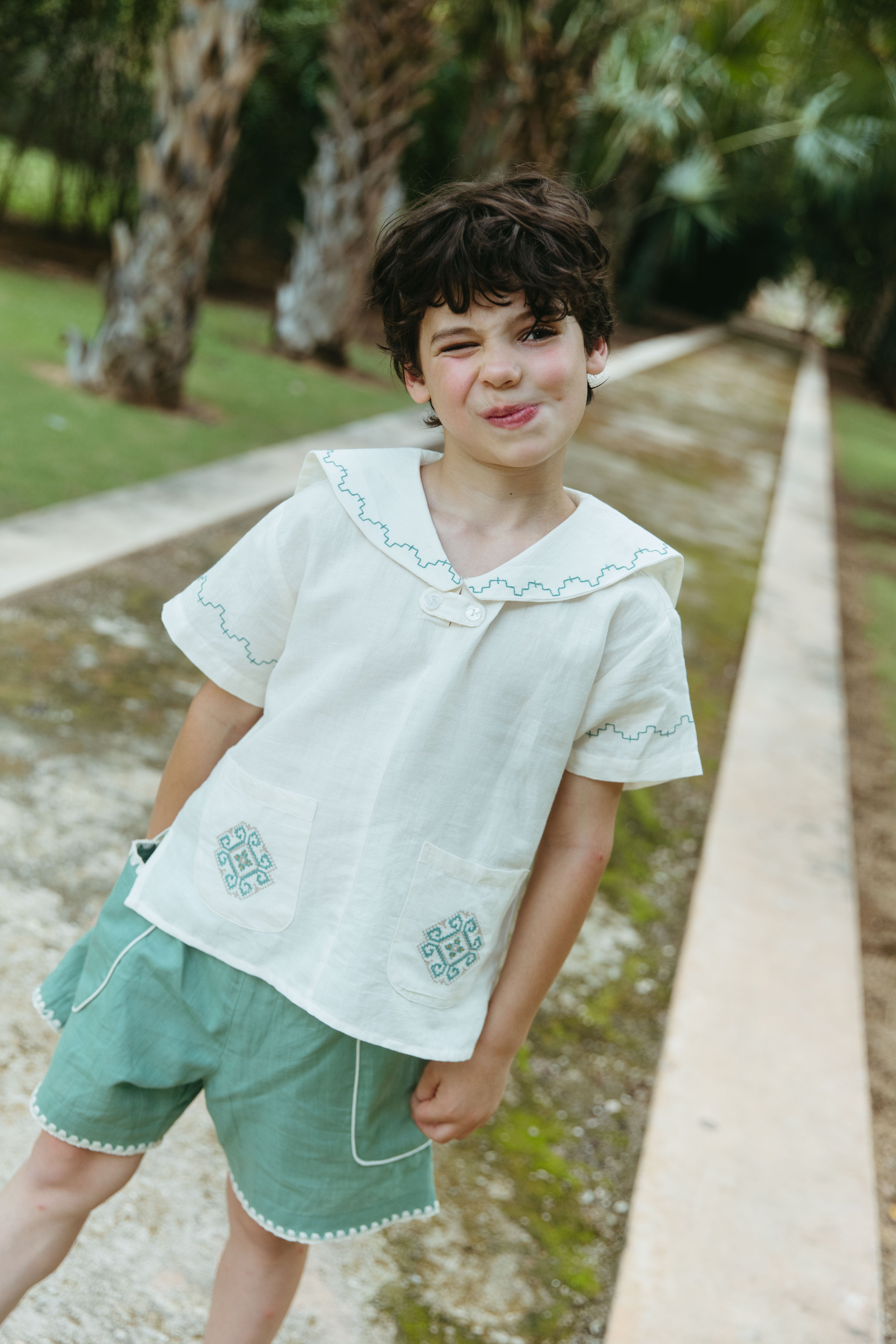 LALi Sailor Shirt in Antique White