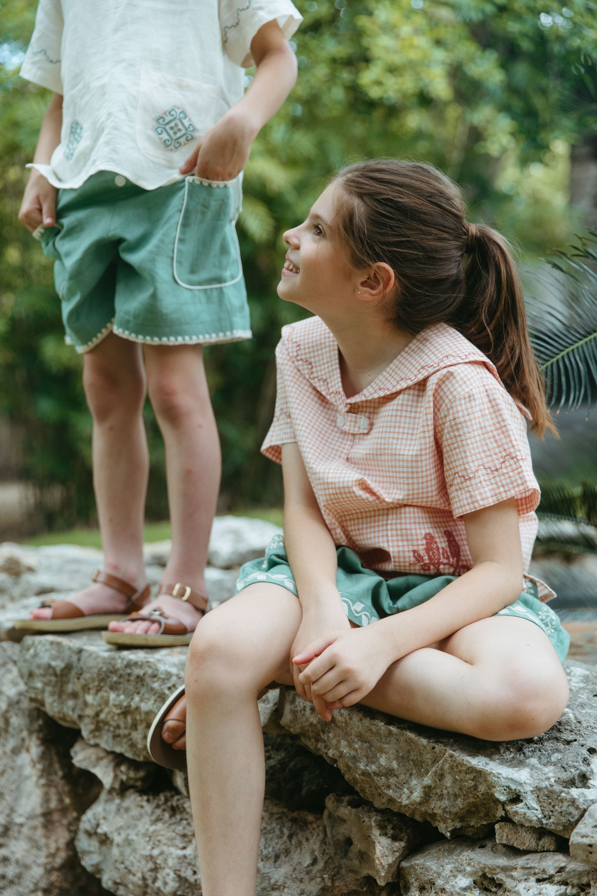 LALi Sailor Shirt in Cantaloupe Chex