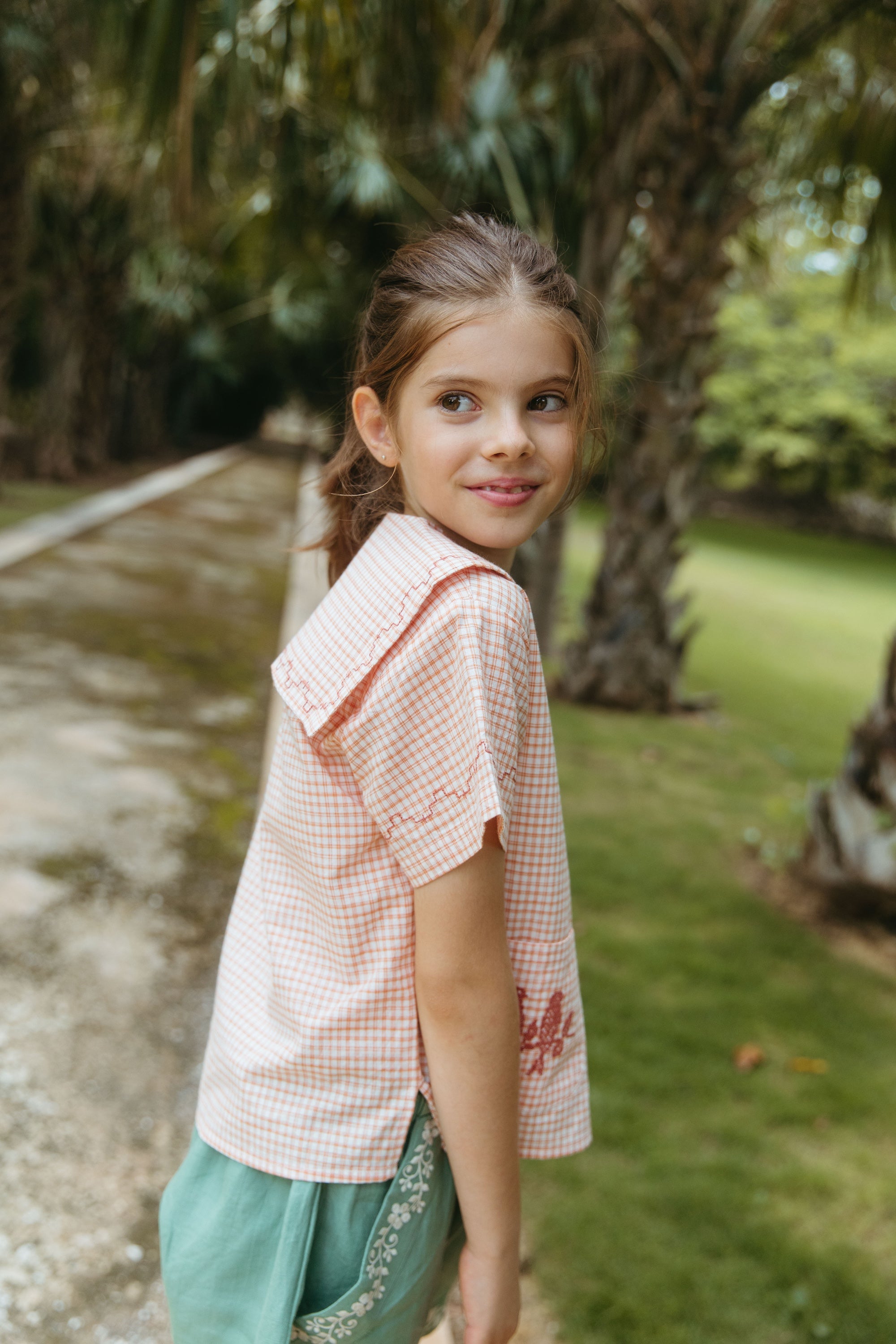 LALi Sailor Shirt in Cantaloupe Chex