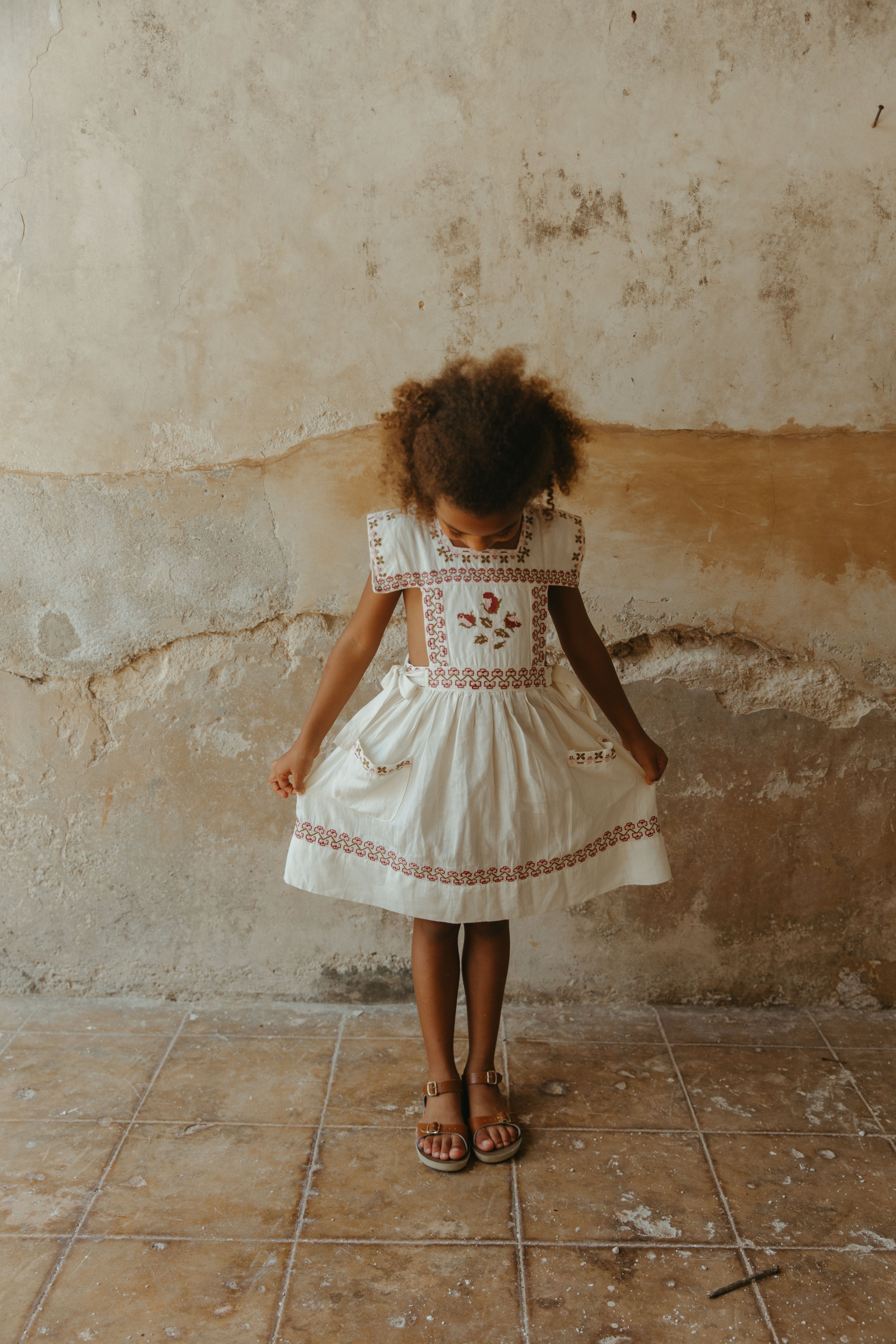 LALi Polly Pinafore Dress in Antique White