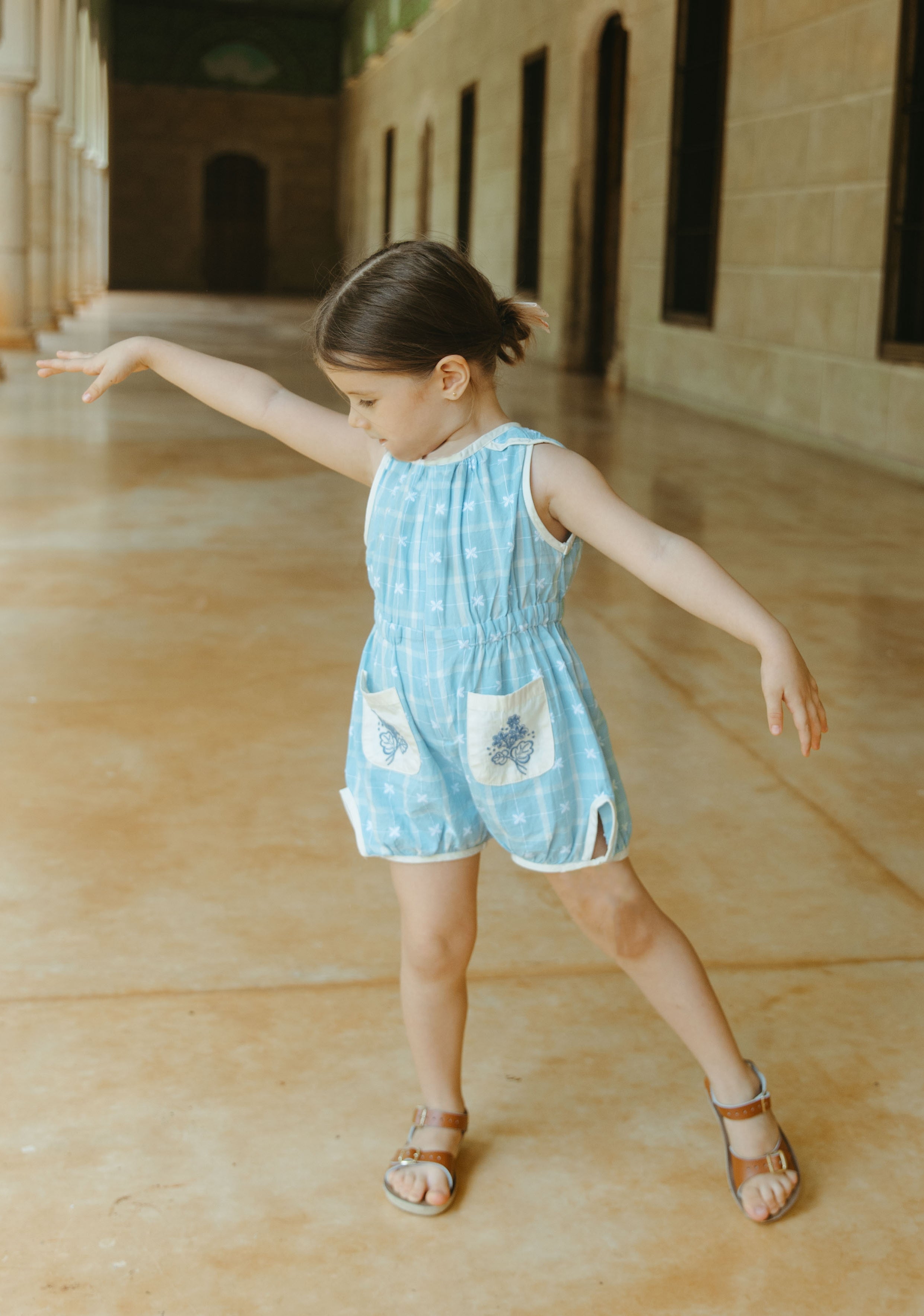 LALi Sun Suit in Vintage Blue Plaid