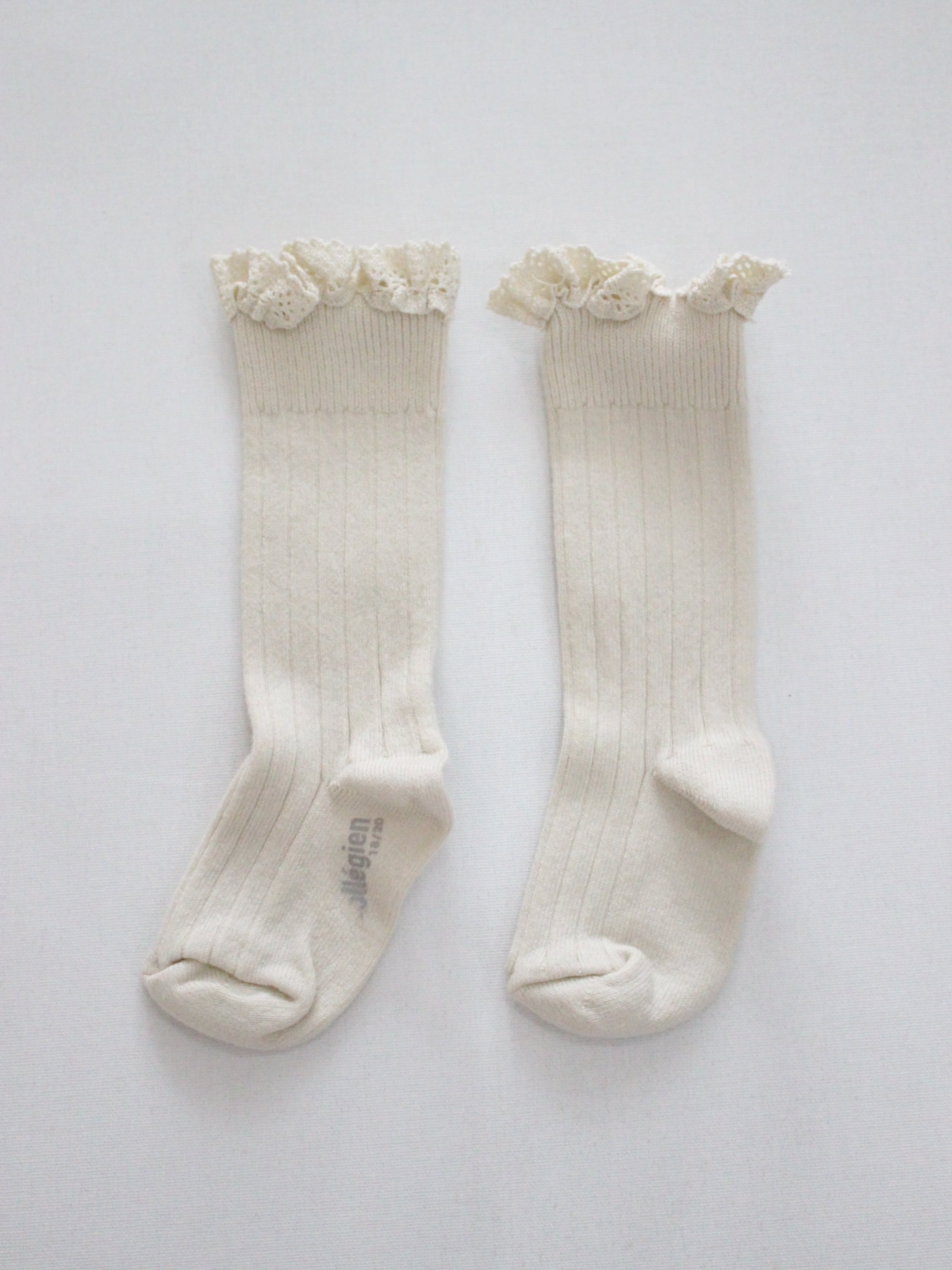 collegien Josephine lace-Trim Ribbed Knee-high Socks Doux agneaux