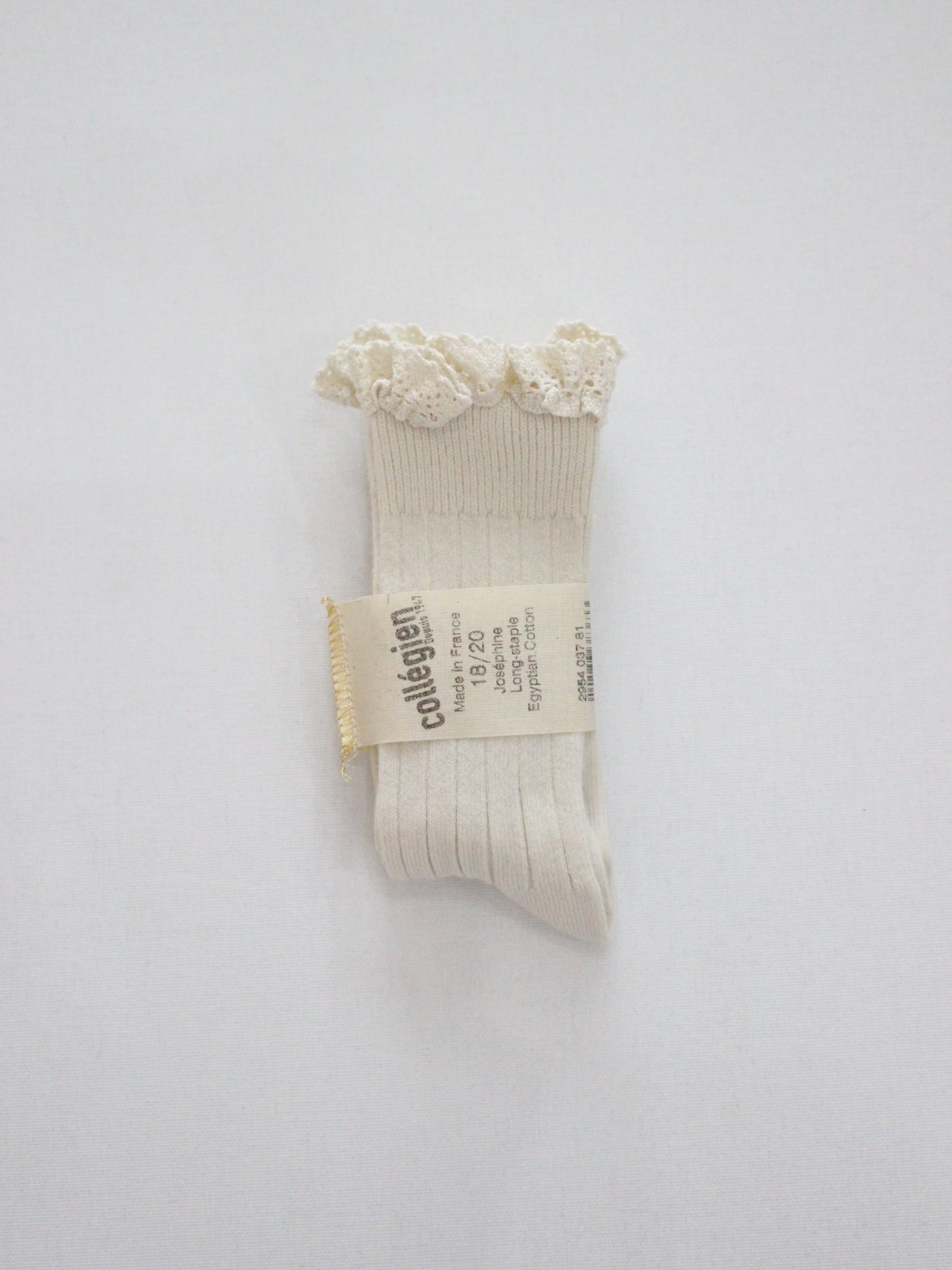 collegien Josephine lace-Trim Ribbed Knee-high Socks Doux agneaux