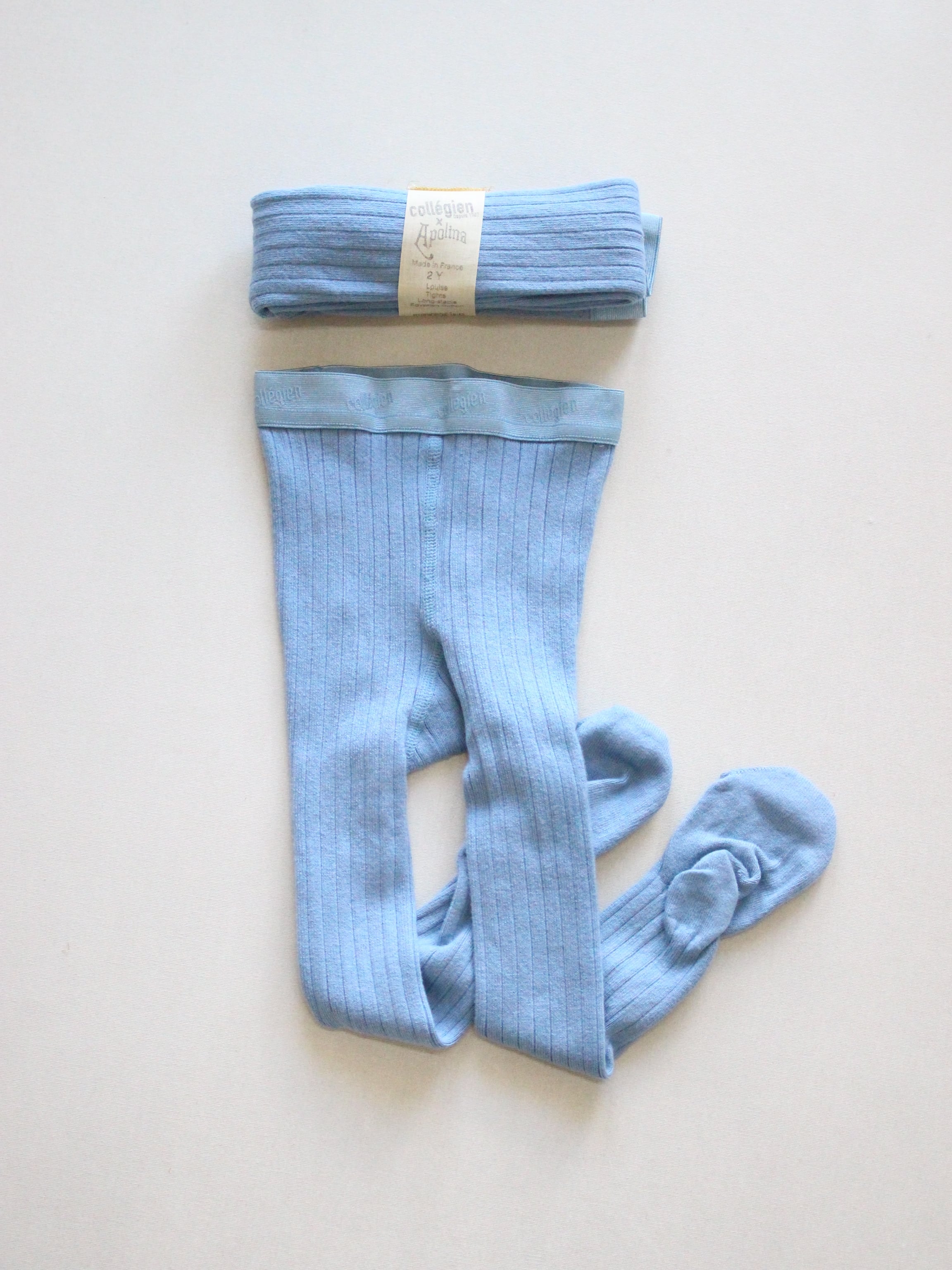 Apolina X collegien RIBBED TIGHTS Bleu Azur