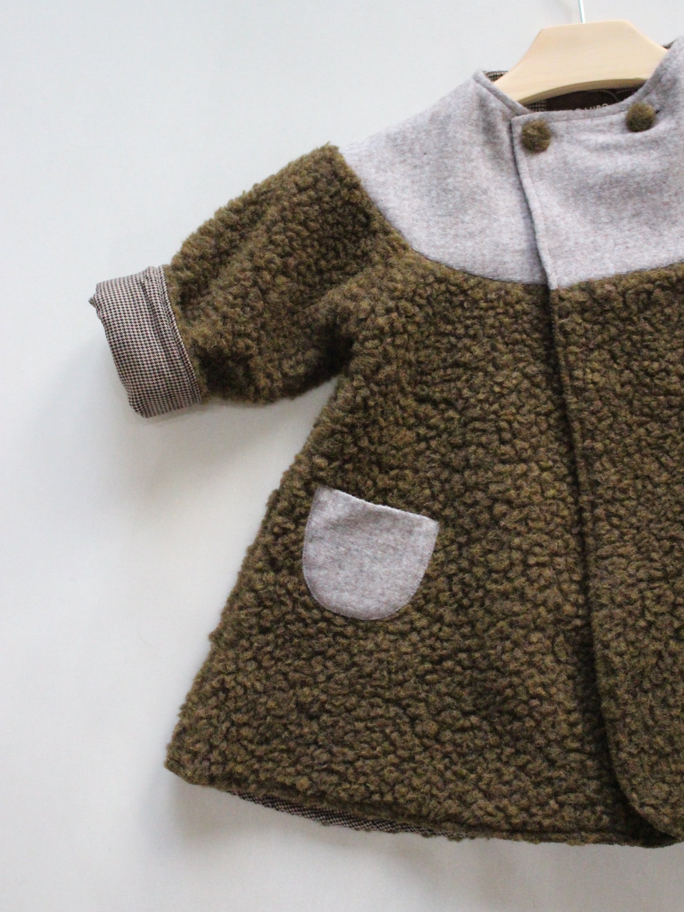 HELLO LUPO Duble Bell Coat - Mossy Cloud/Winter Smoke