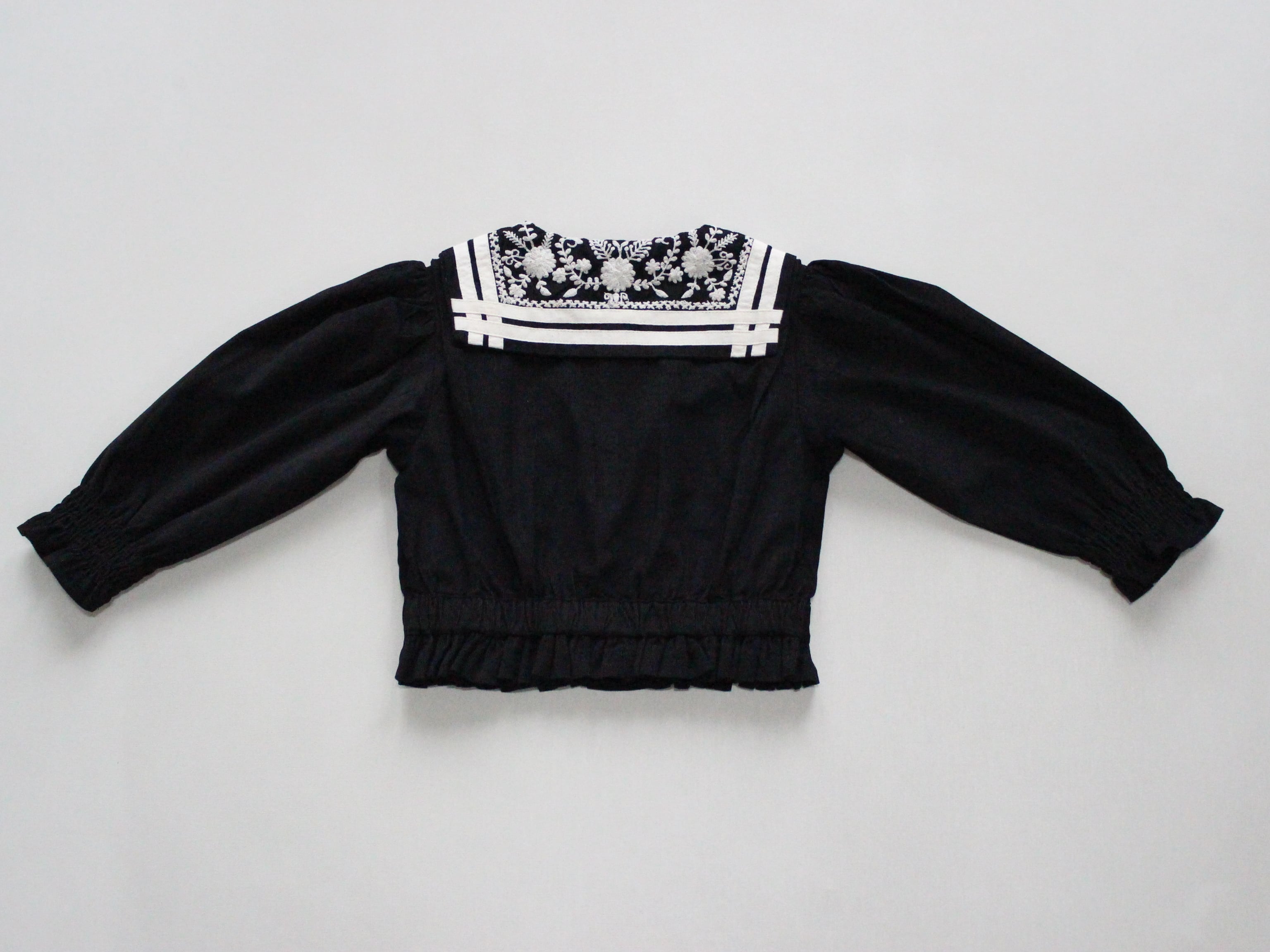 BONJOUR DIARY Sailor blouse black baby cord