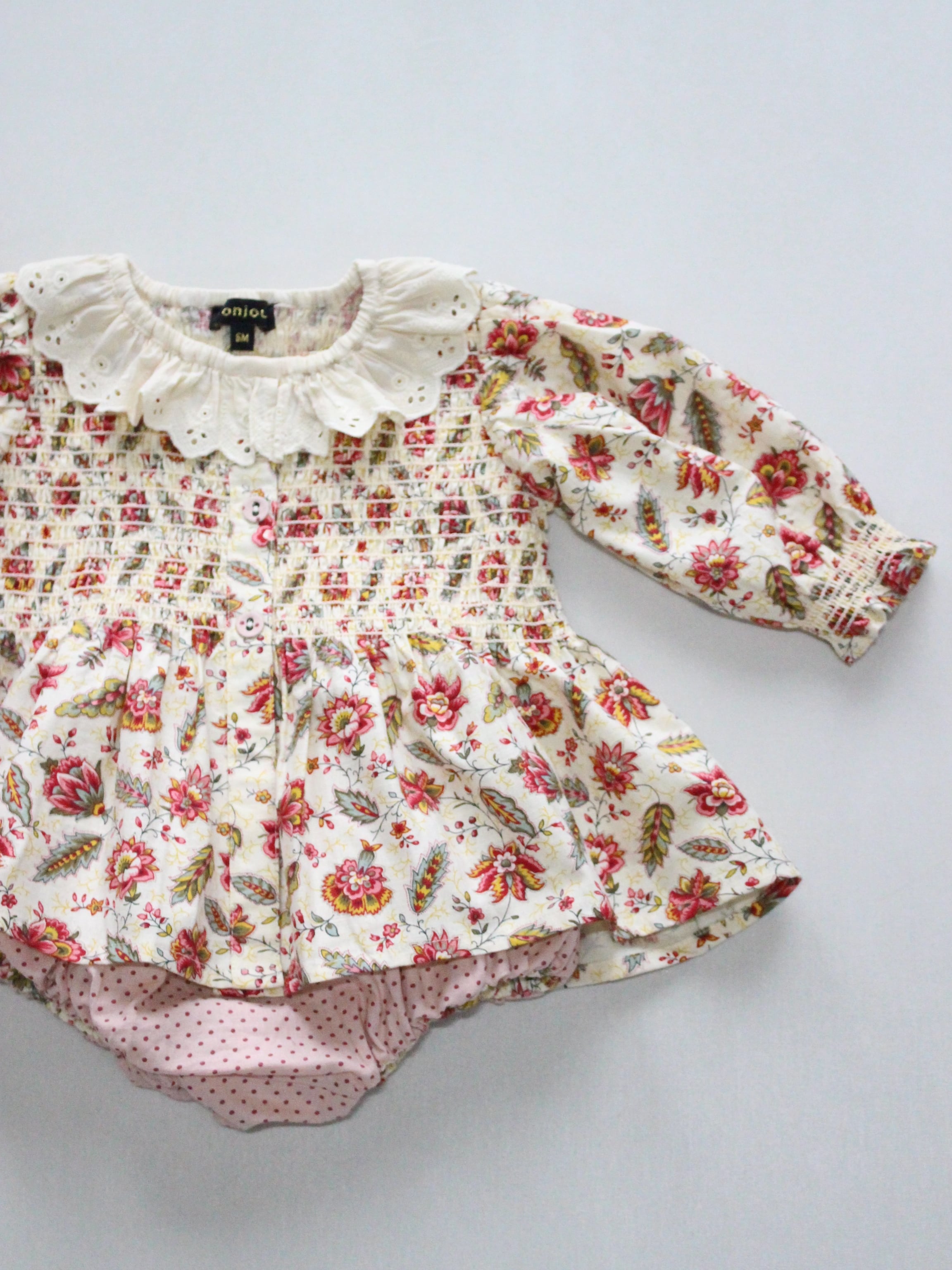 BONJOUR DIARY Baby set with reversible bloomer Aline print 6m-2y