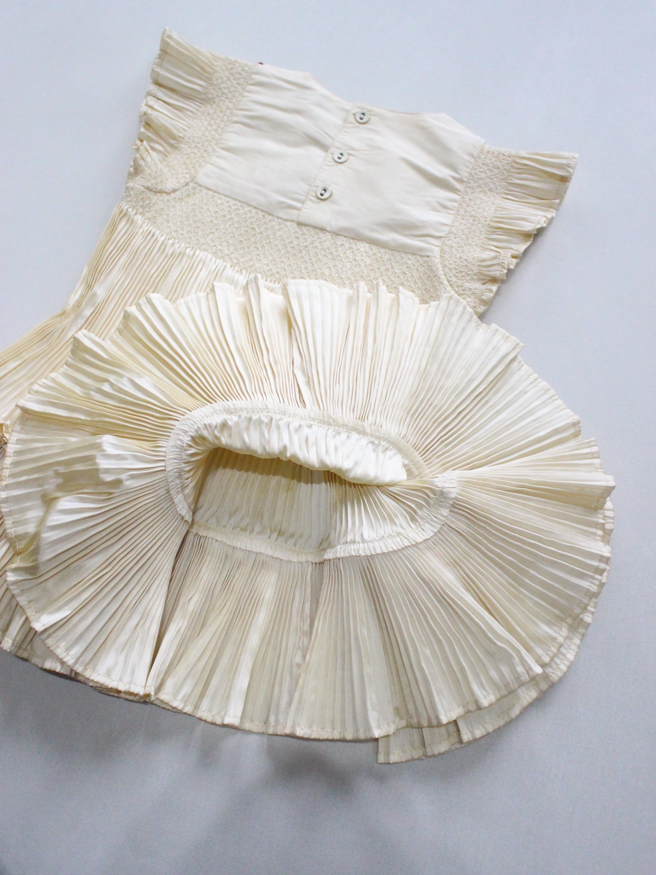 BONJOUR DIARY Dress pleated ivory taffetas
