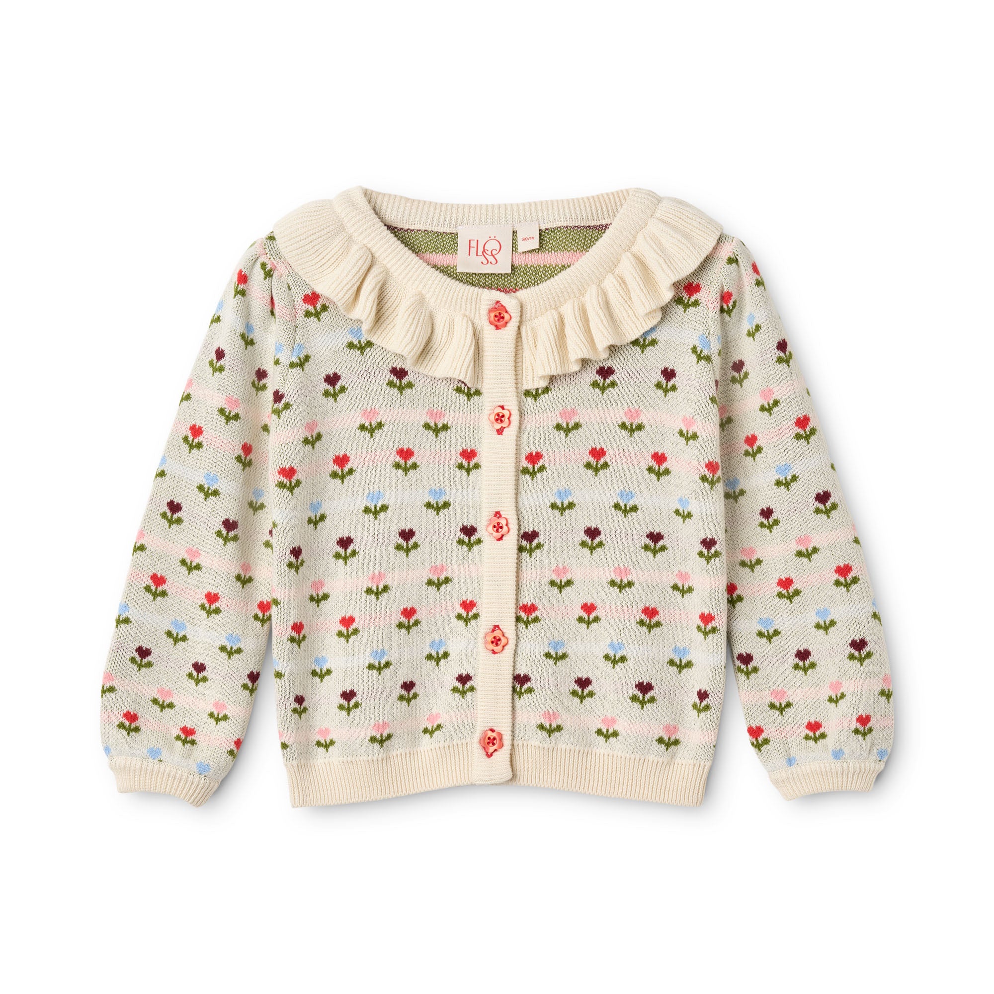 Flöss Annabelle Cardigan Cream Multi Floral