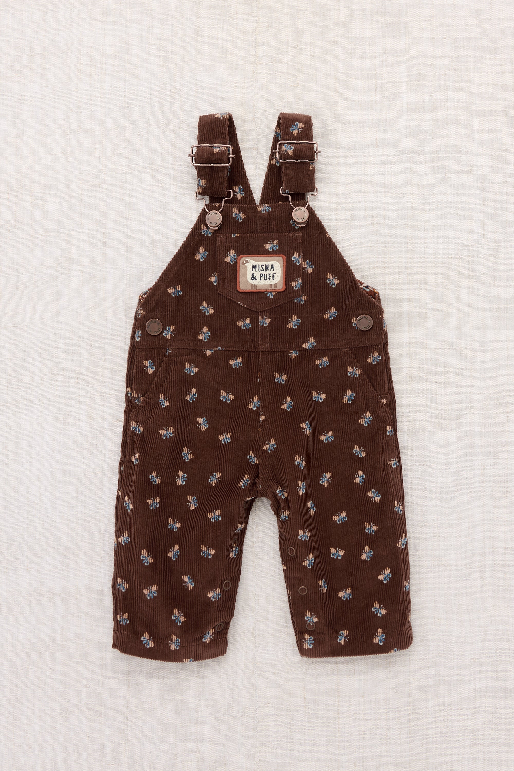 Misha & Puff BABY CORDUROY CARPENTER OVERALLB DARK ROAST MARIPOSA 26FA Drop2