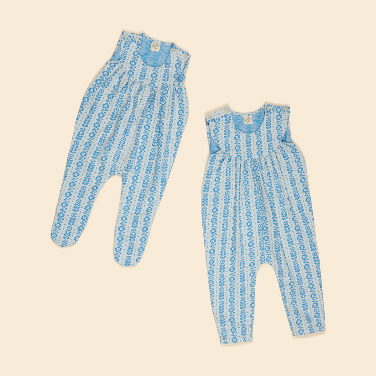 APOLINA BABY JERSEY HILDA OVERALL ROMPER - NORDIC FLORAL JACQUARD
