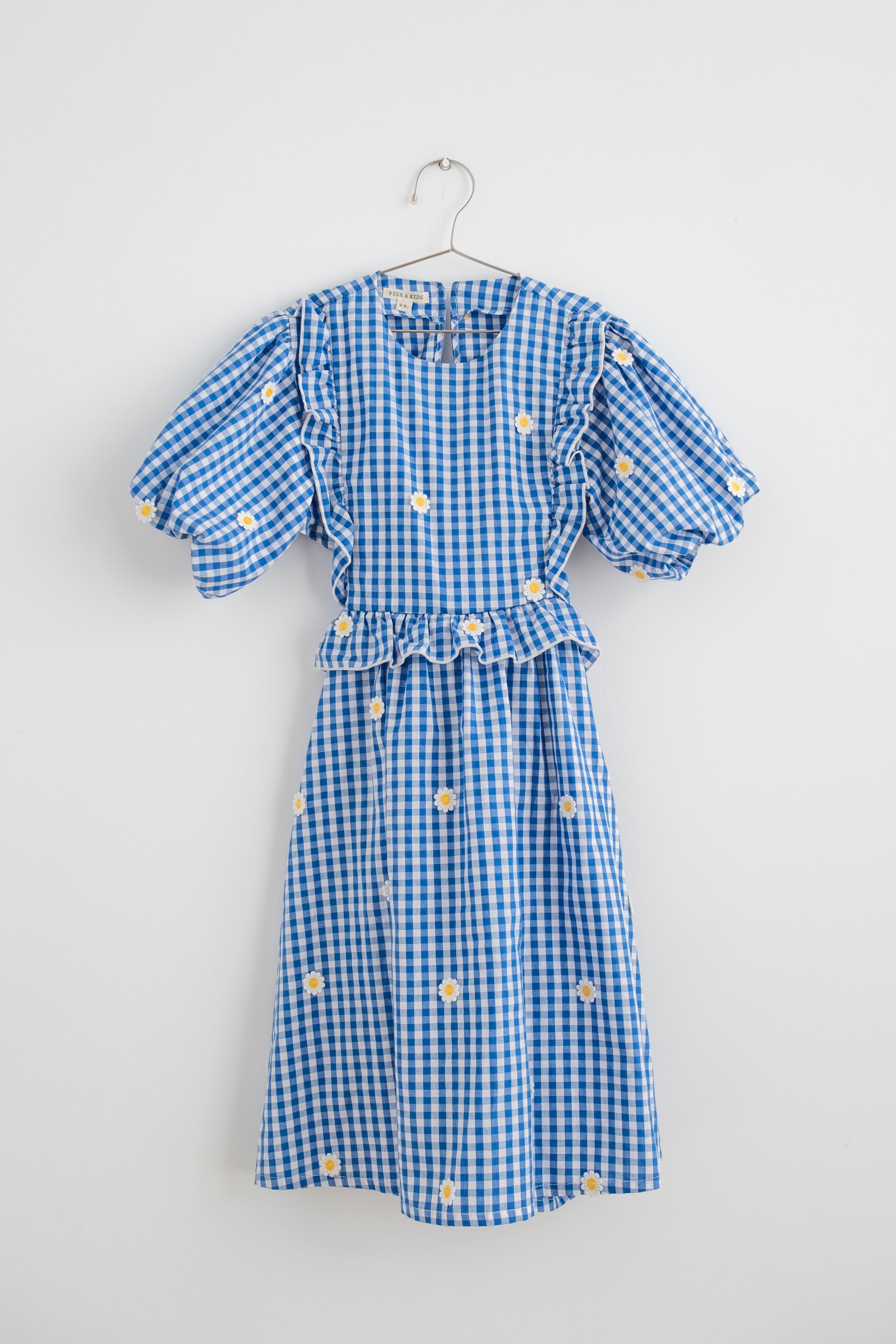 FISH & KIDS DAISY FLOWERS DRESS BLUE