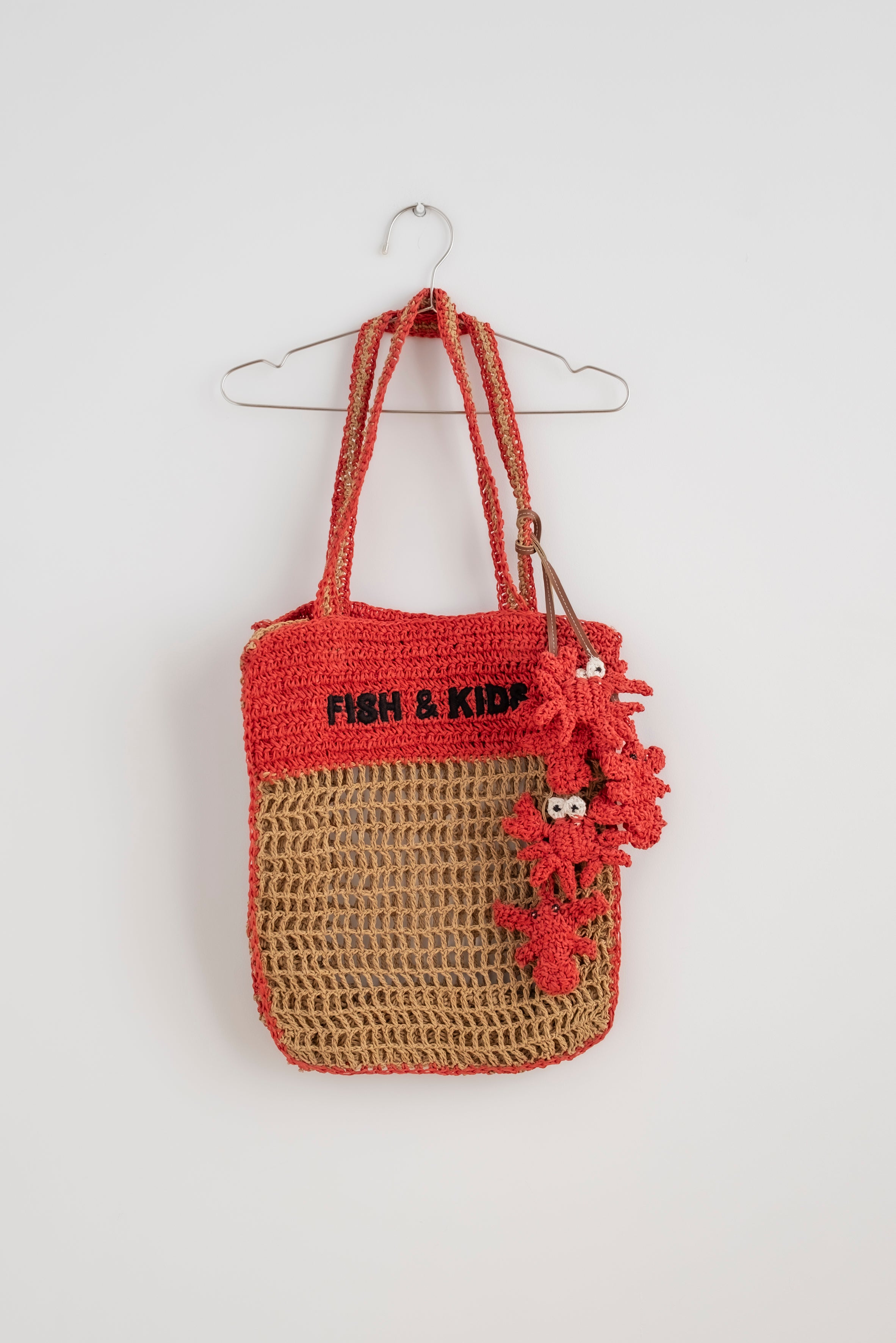 27日21時発売 FISH & KIDS BEACH BAG ECRU AND RED