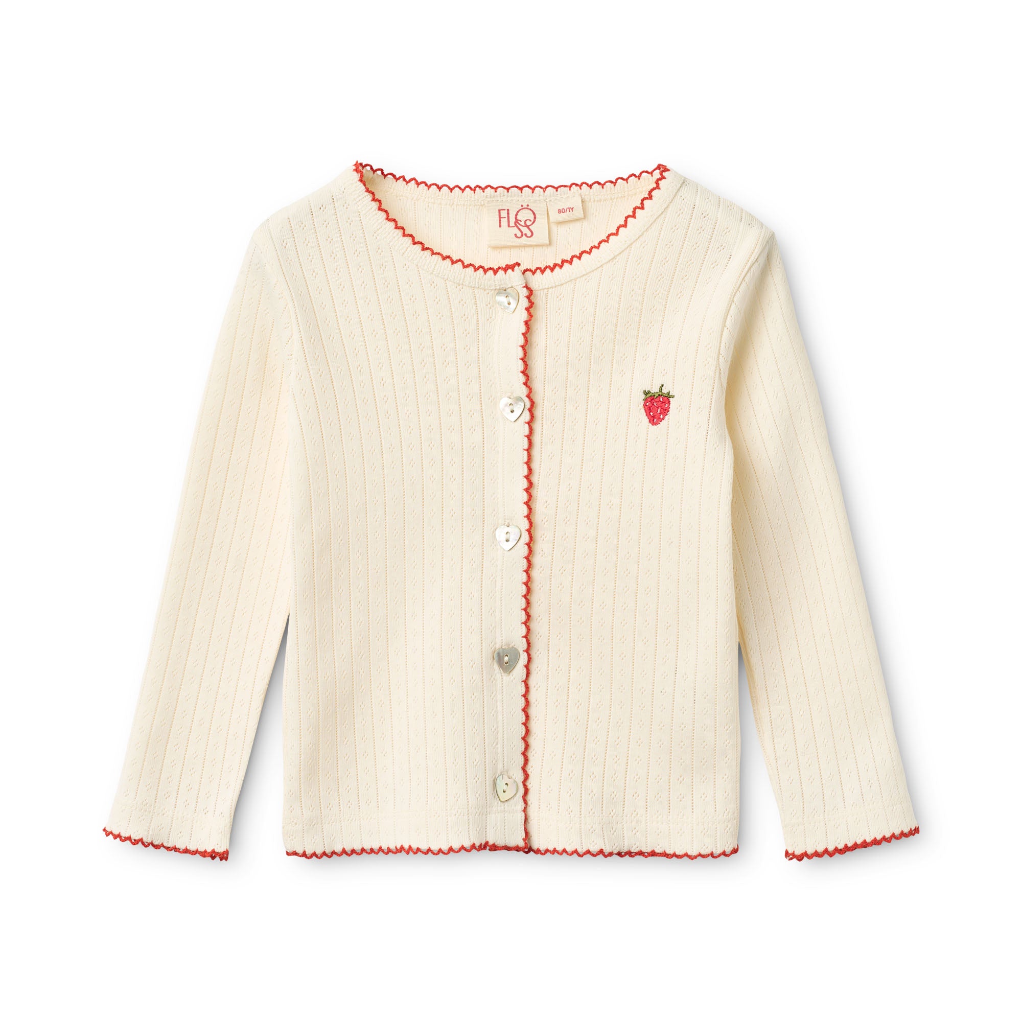 Flöss Flora Pointelle Cardigan Gentle Cream