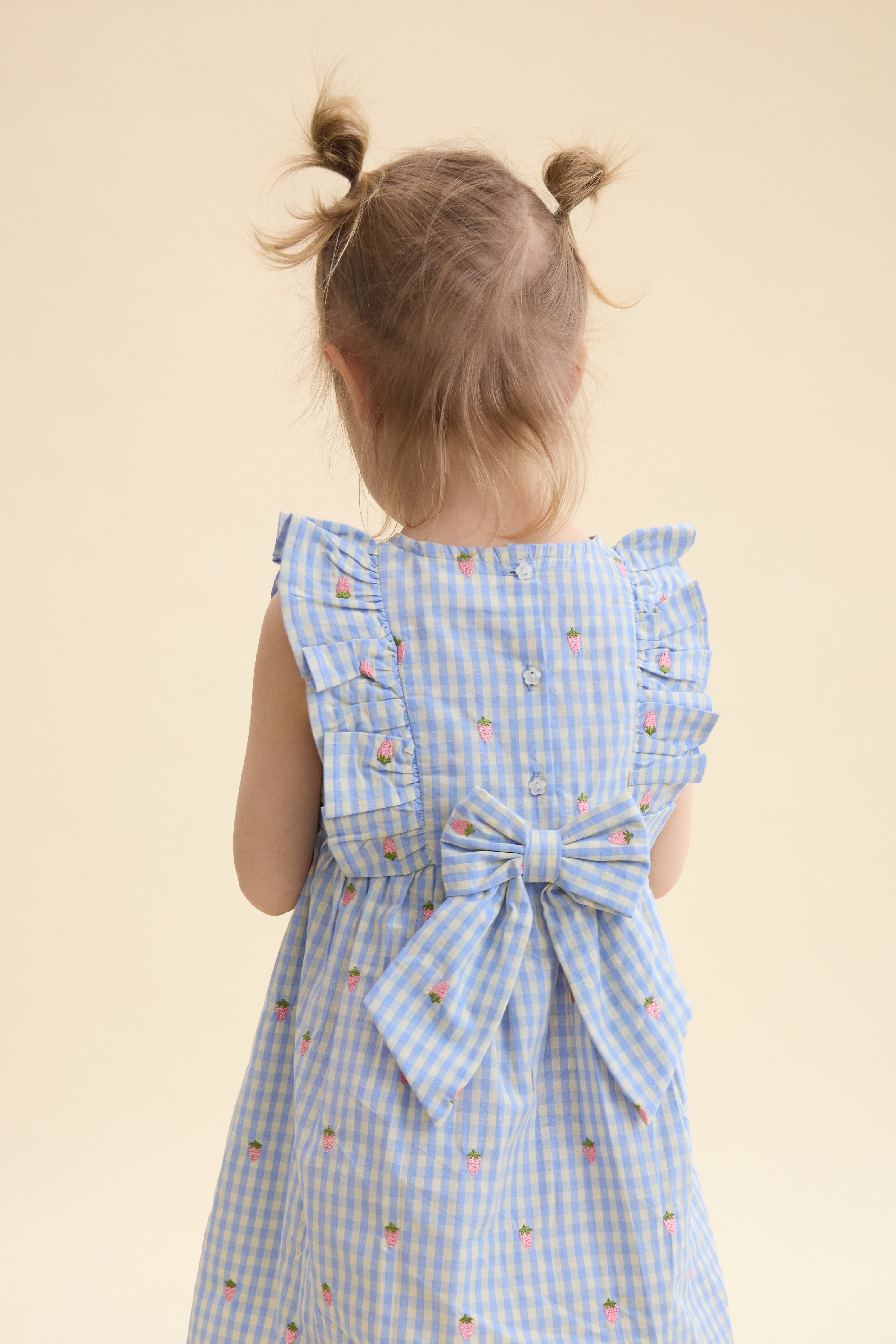 Flöss Mille SL Dress Sky Berry Gingham