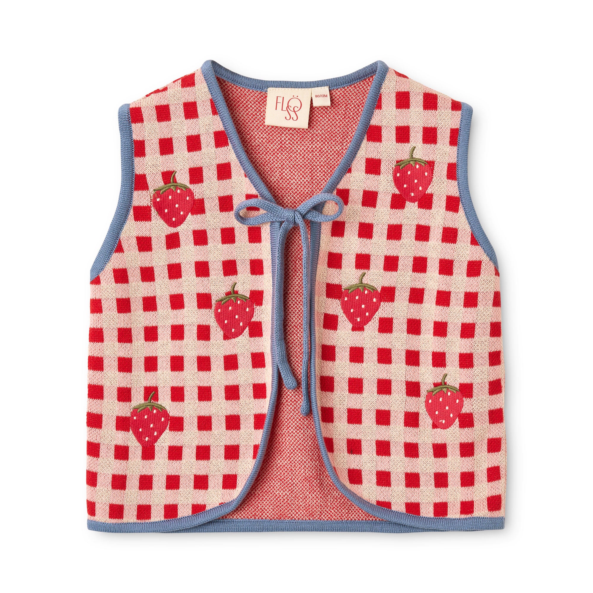Flöss Hollie Vest Berry Red Gingham