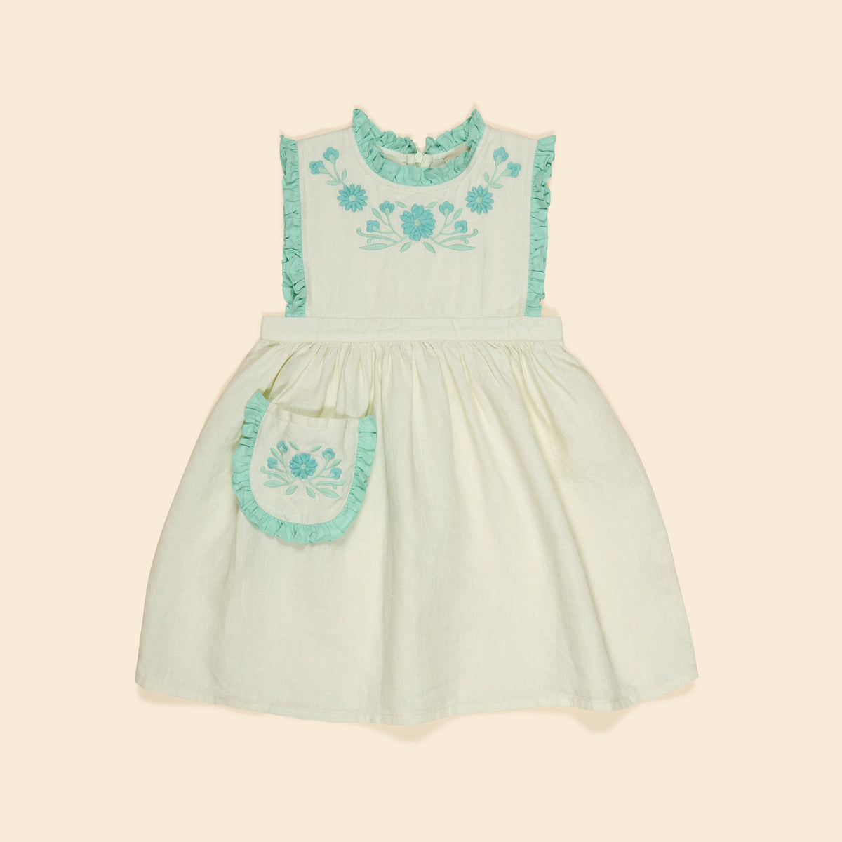 APOLINA IDA DRESS - MINT CREAM/SEAGLASS