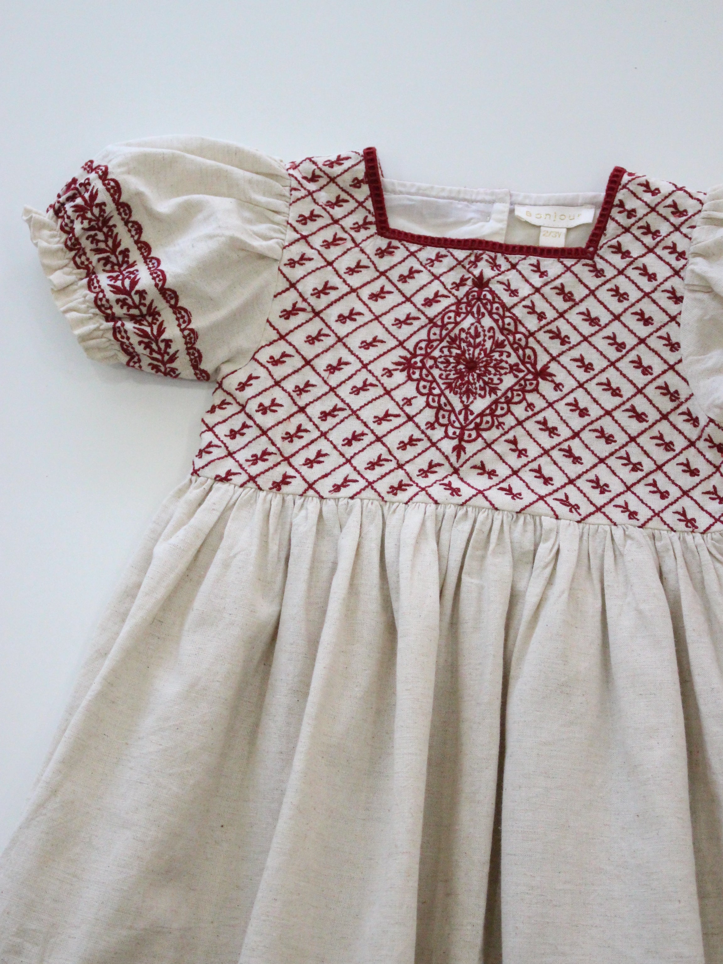 BONJOUR DIARY "Heidi" dress Natural cotton flex