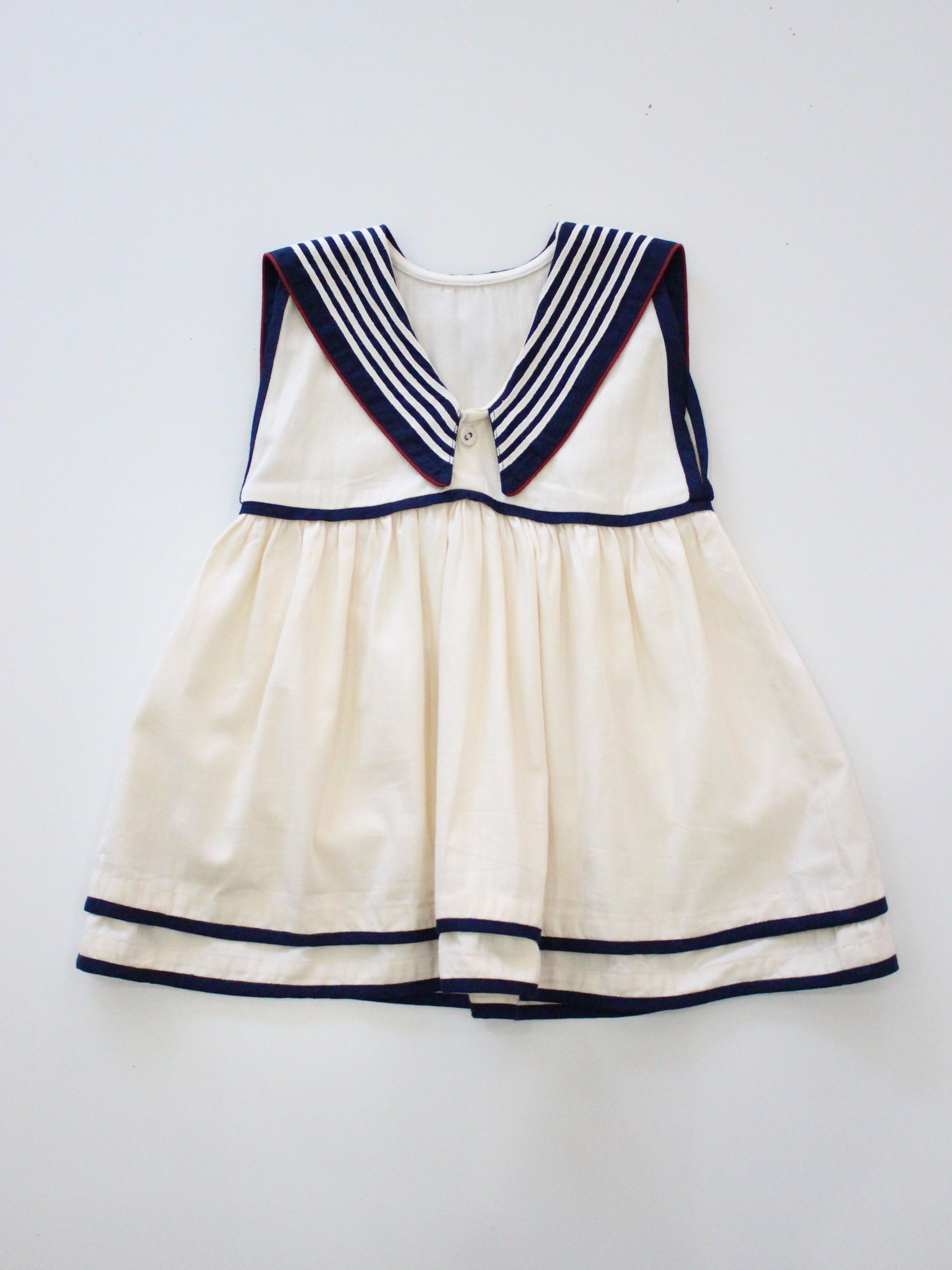 BONJOUR DIARY Sailor dress Ivory solid Denim
