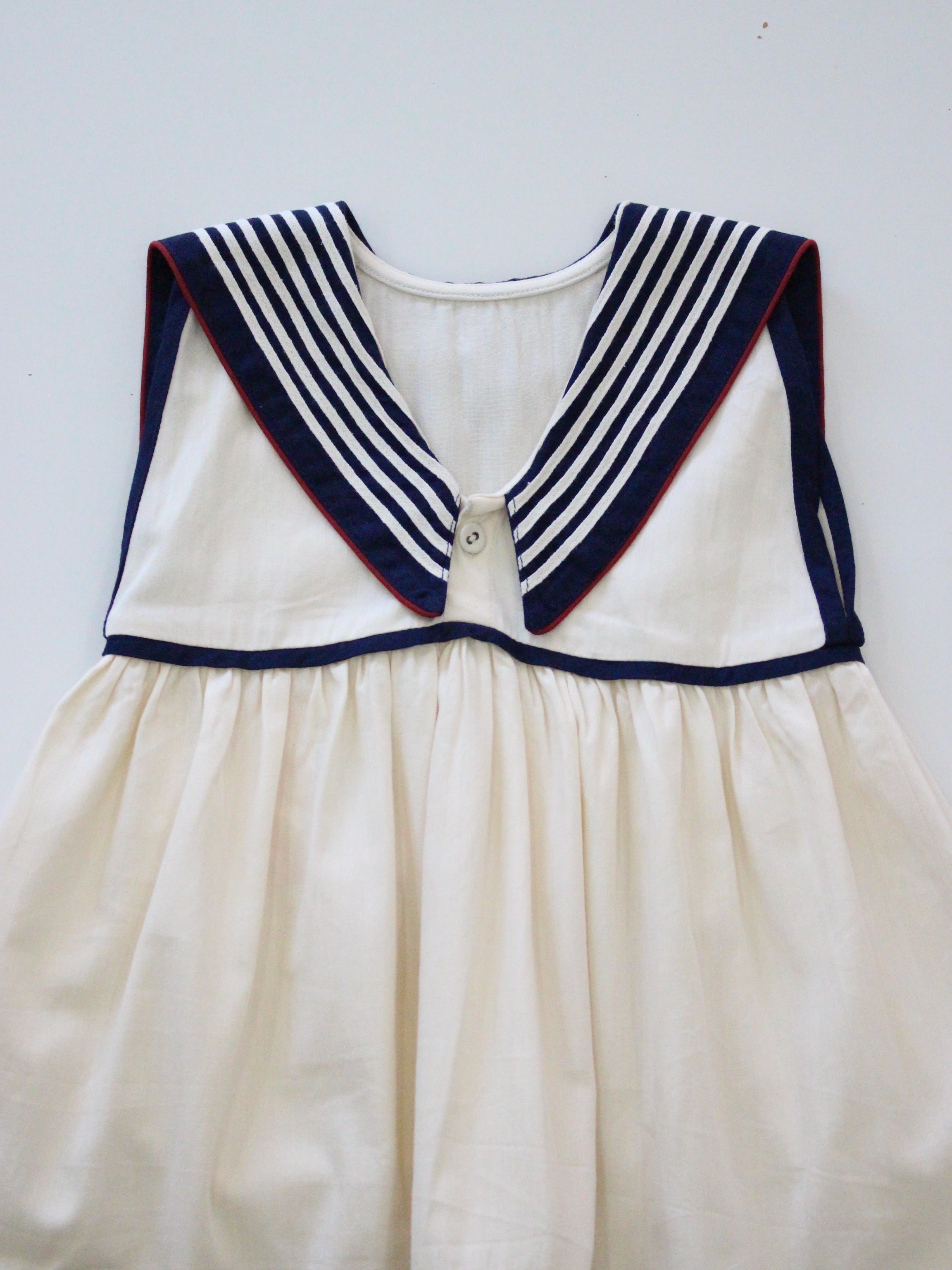 BONJOUR DIARY Sailor dress Ivory solid Denim
