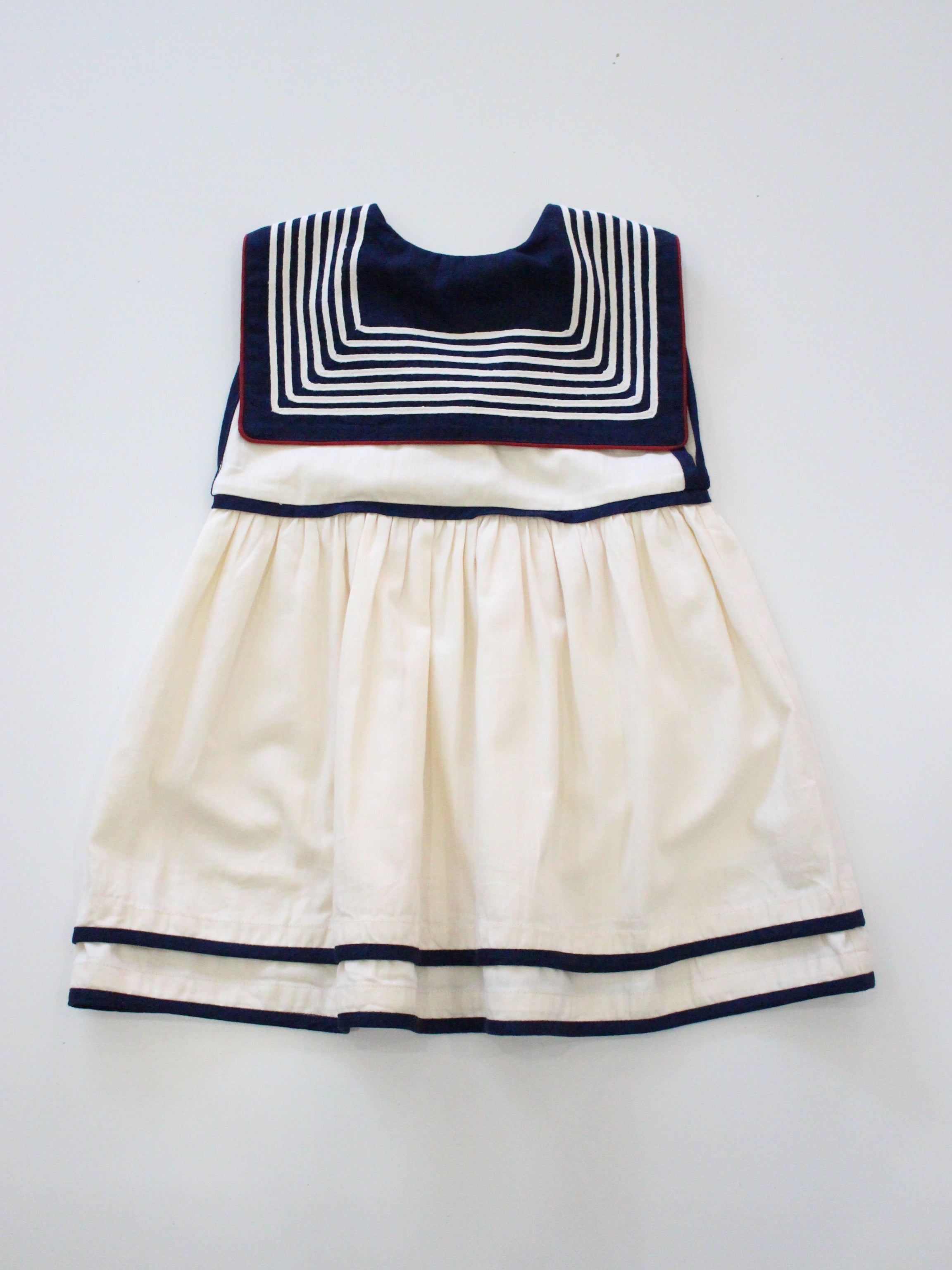 BONJOUR DIARY Sailor dress Ivory solid Denim