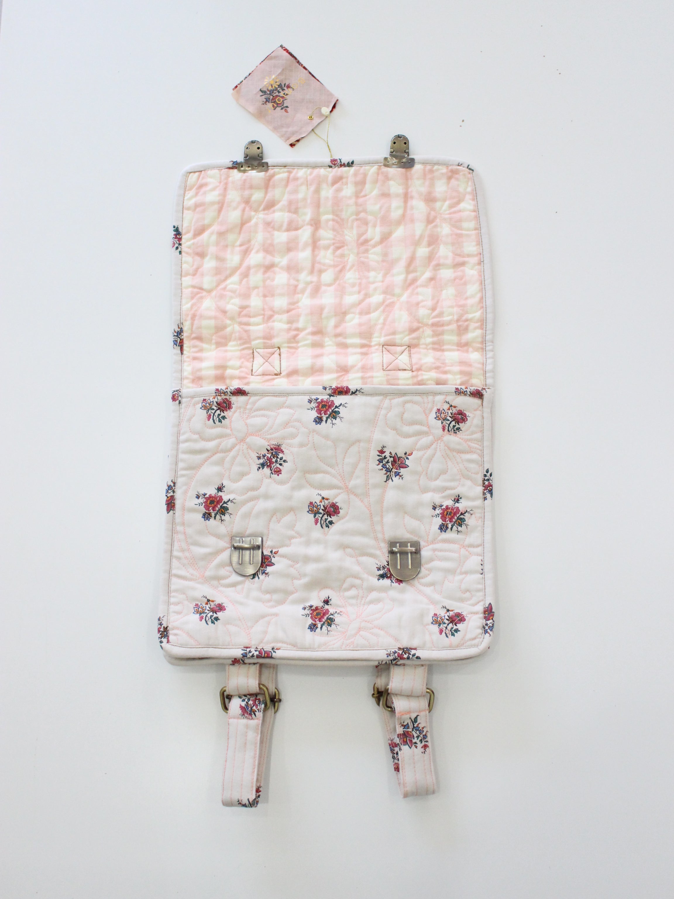 BONJOUR DIARY School bag Garden flower print - DENIM
