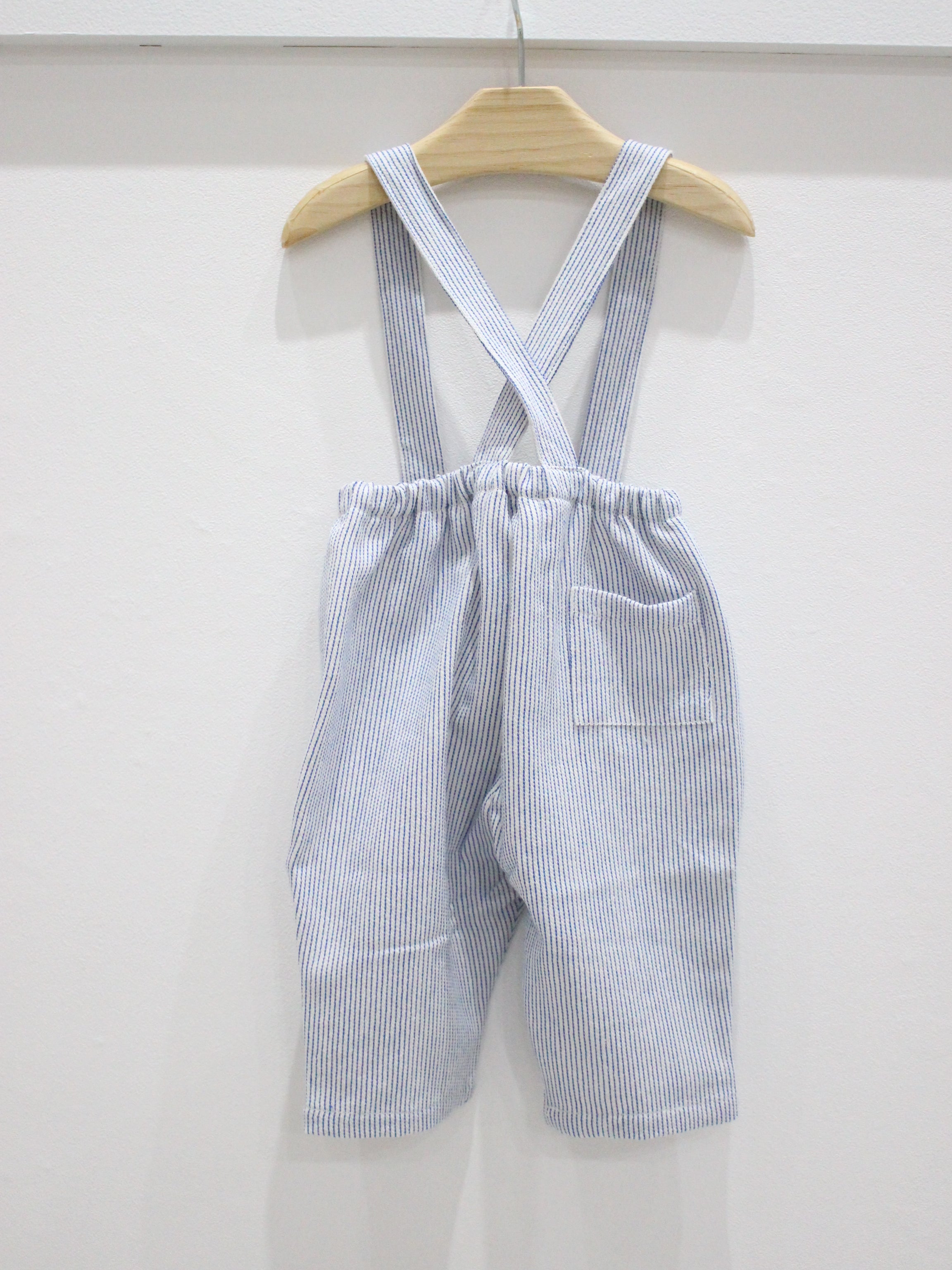 BABE & TESS Striped overalls Azure blue
