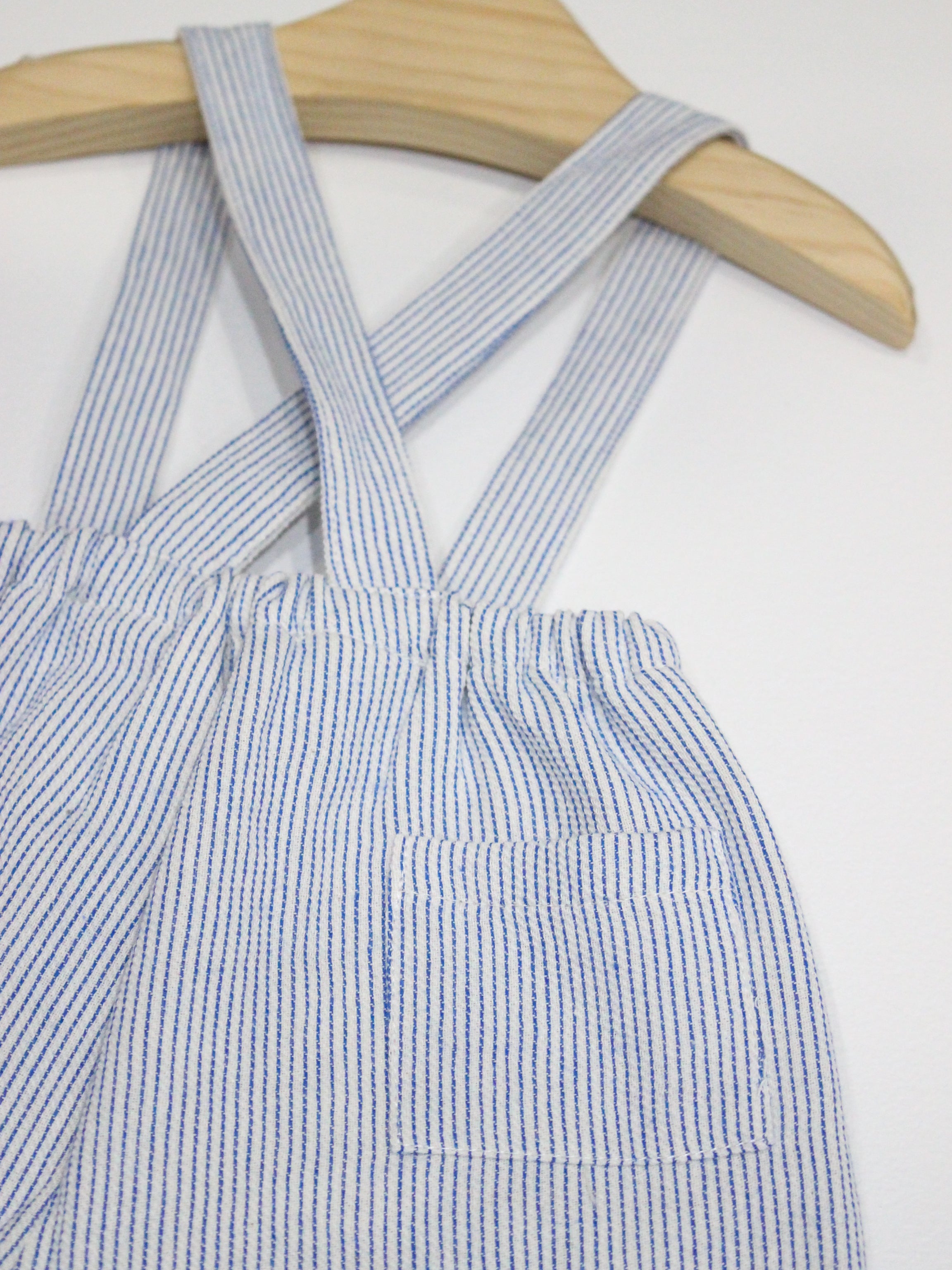 BABE & TESS Striped overalls Azure blue