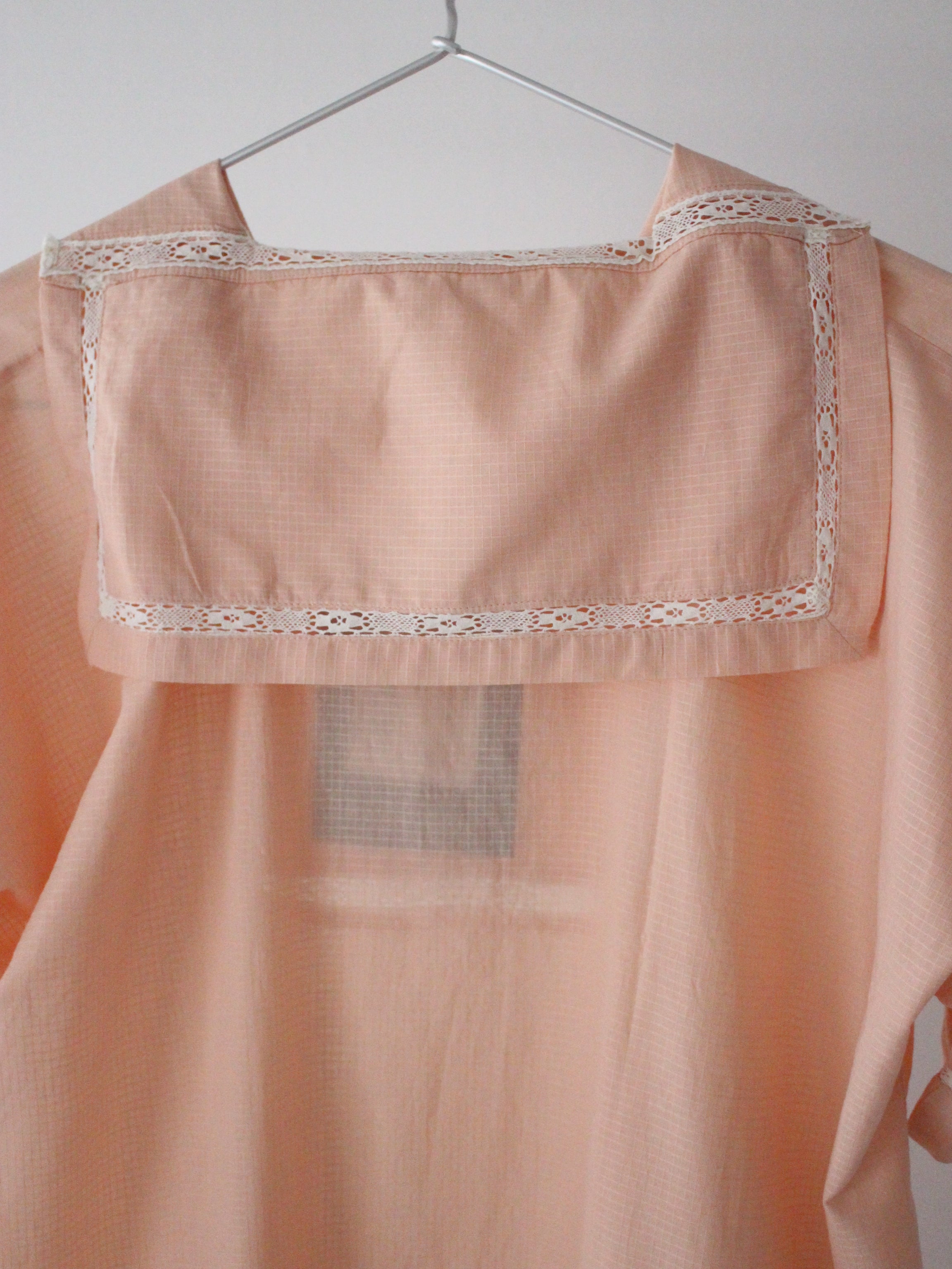 Suranné Long dress Pink check voile orgainc 大人SIZE