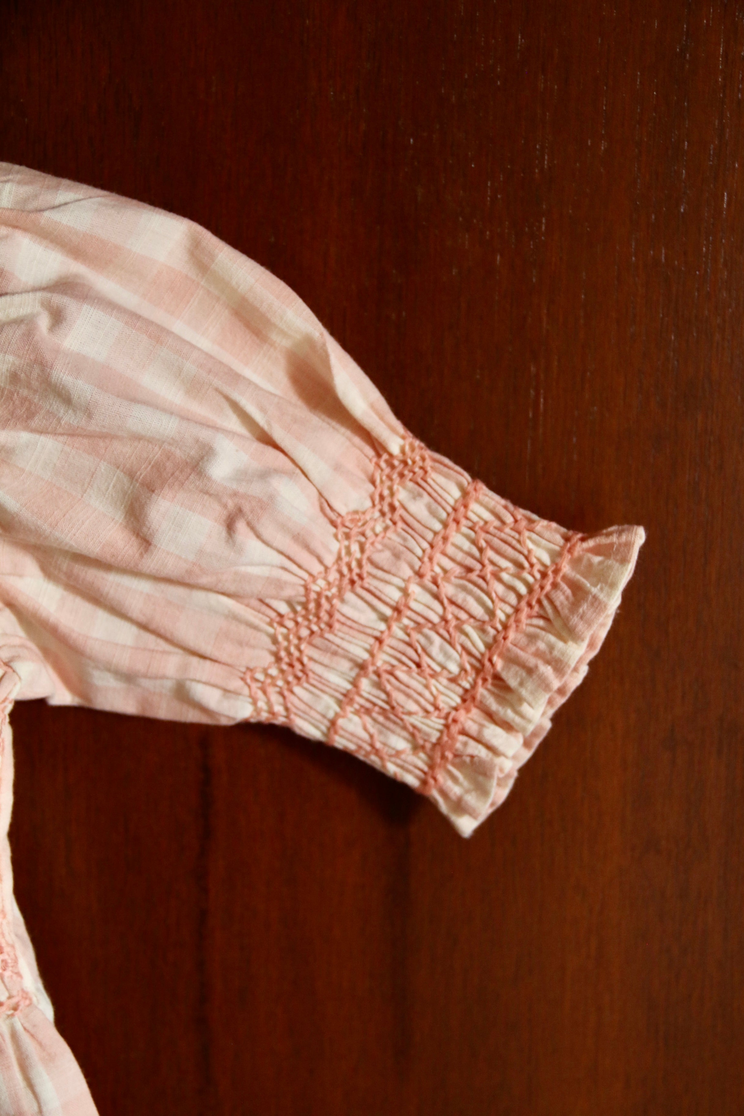 BONJOUR DIARY Handsmocks blouse Pink vichy