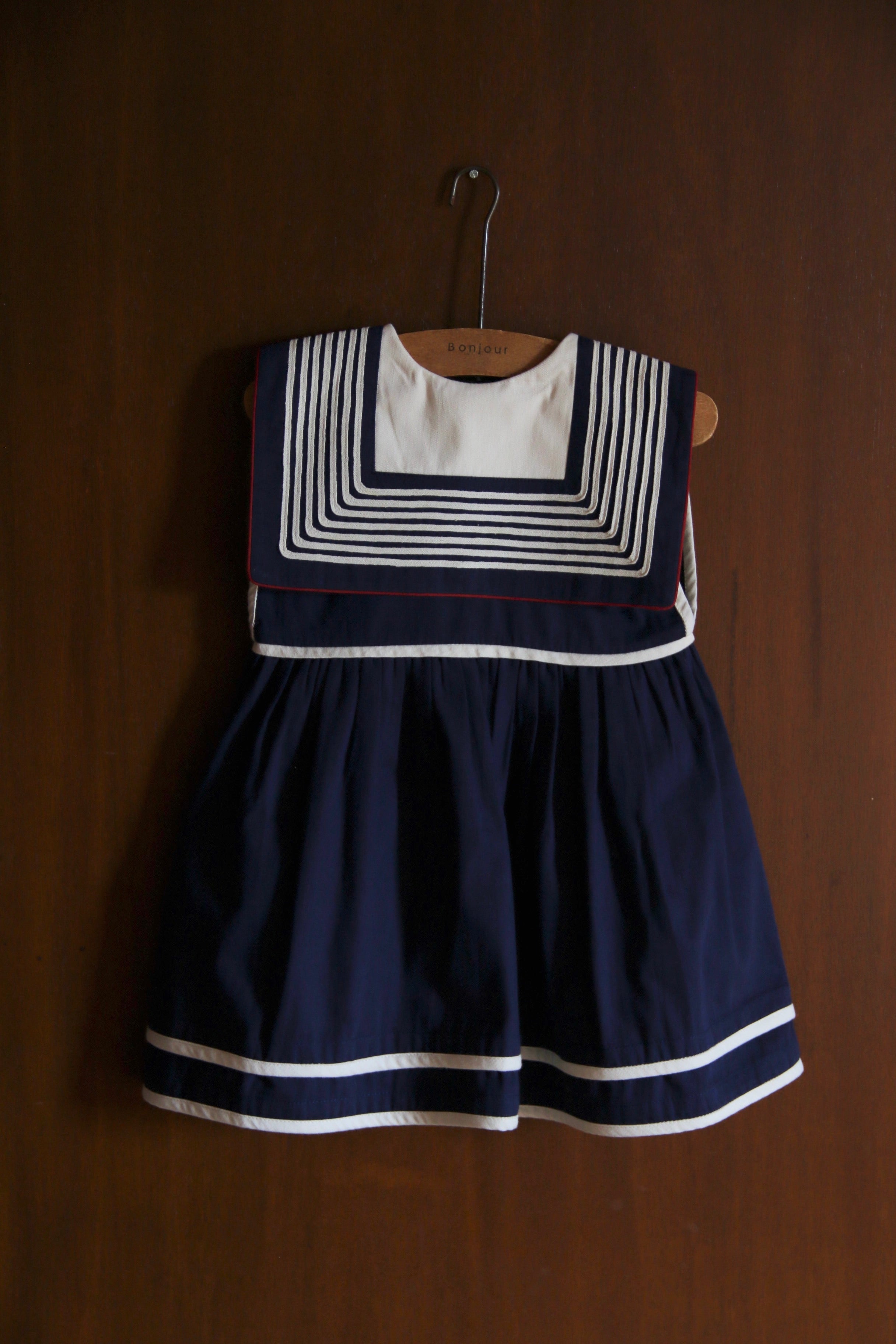 BONJOUR DIARY Sailor dress Dark navy blue solid Denim