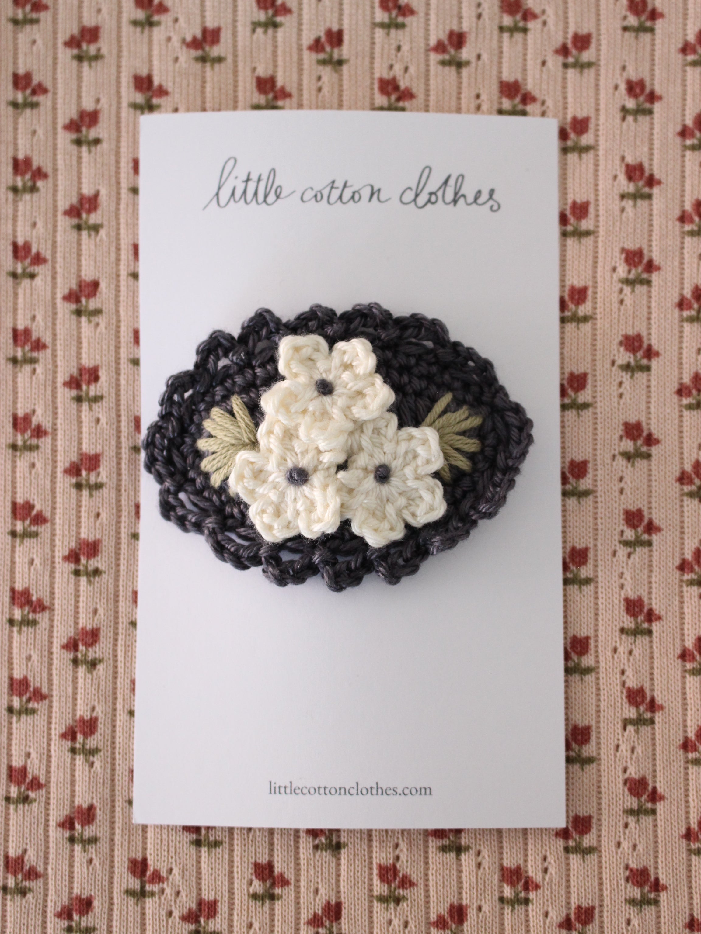 little cotton clothes Crochet Hair Clip Flower Trio