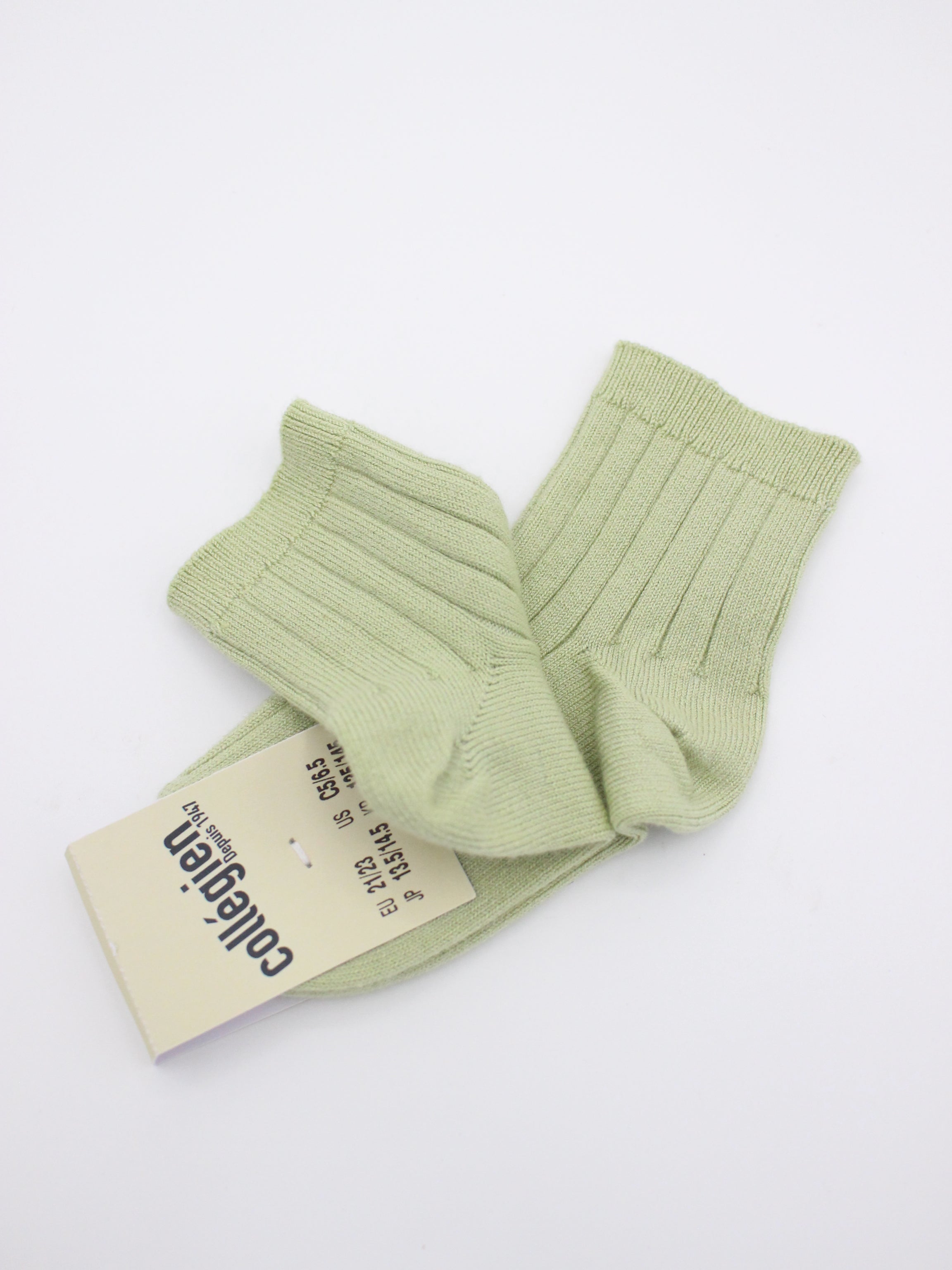 collegien Berenice - Ribbed Ankle Socks with Daisy verveine