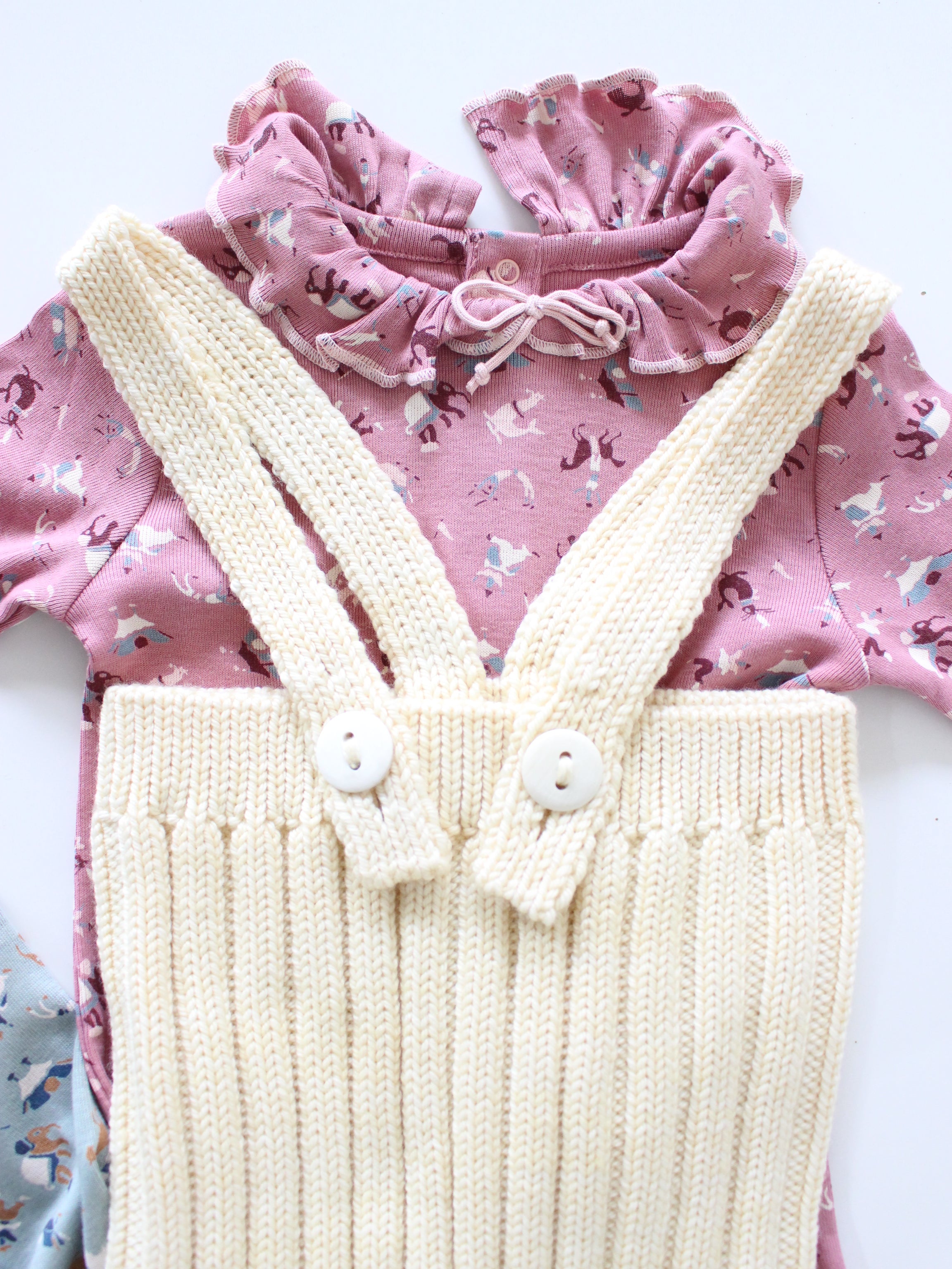 Misha & Puff BABY RIB LONGIES (SHORTBREAD) 26aw Drop1